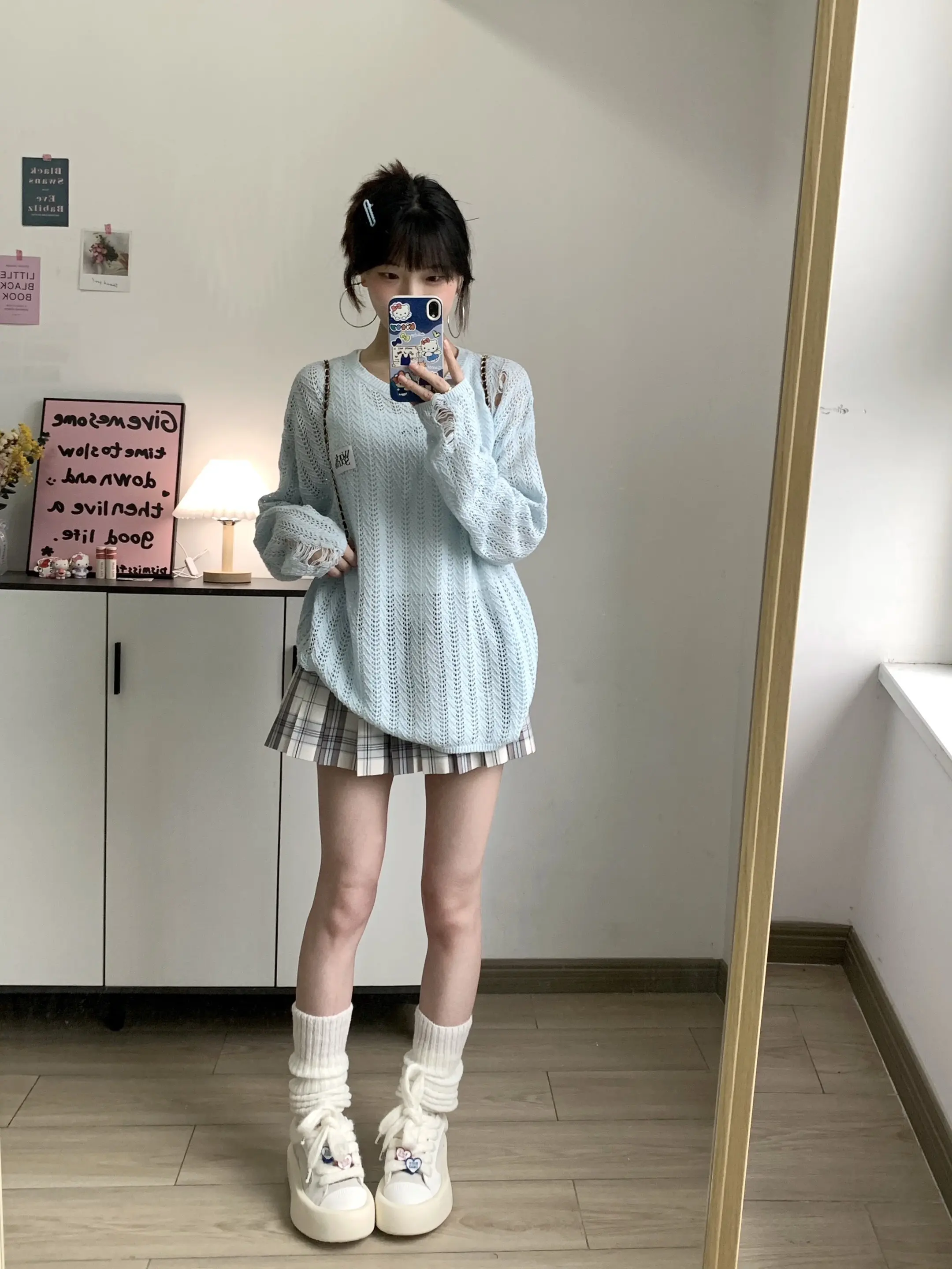 罩衫配格裙，蓝蓝的海盐味的o(≧v≦)o
