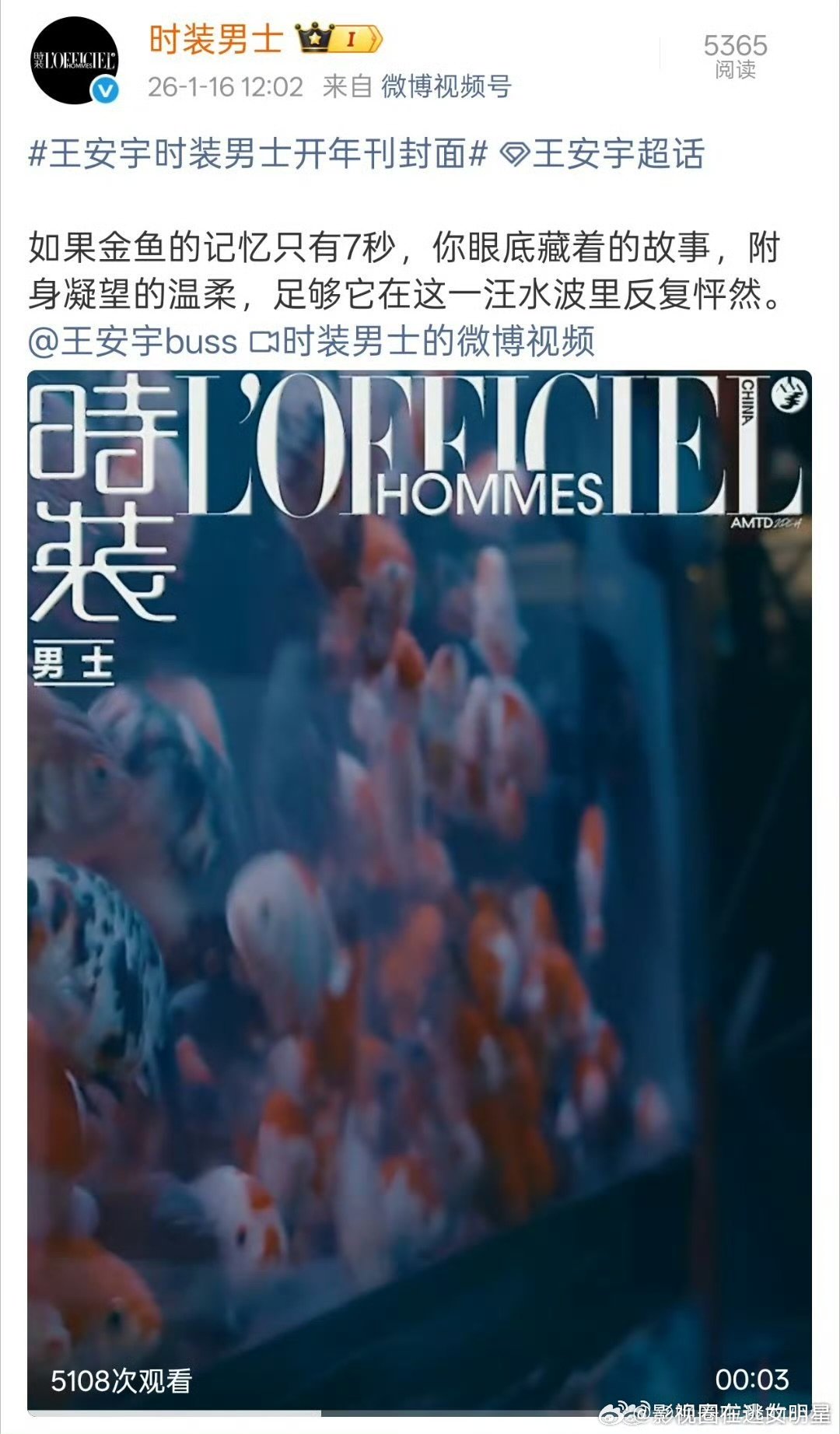 王安宇时装男士开年刊封面预告 王安宇时装男士开年刊封面预告 