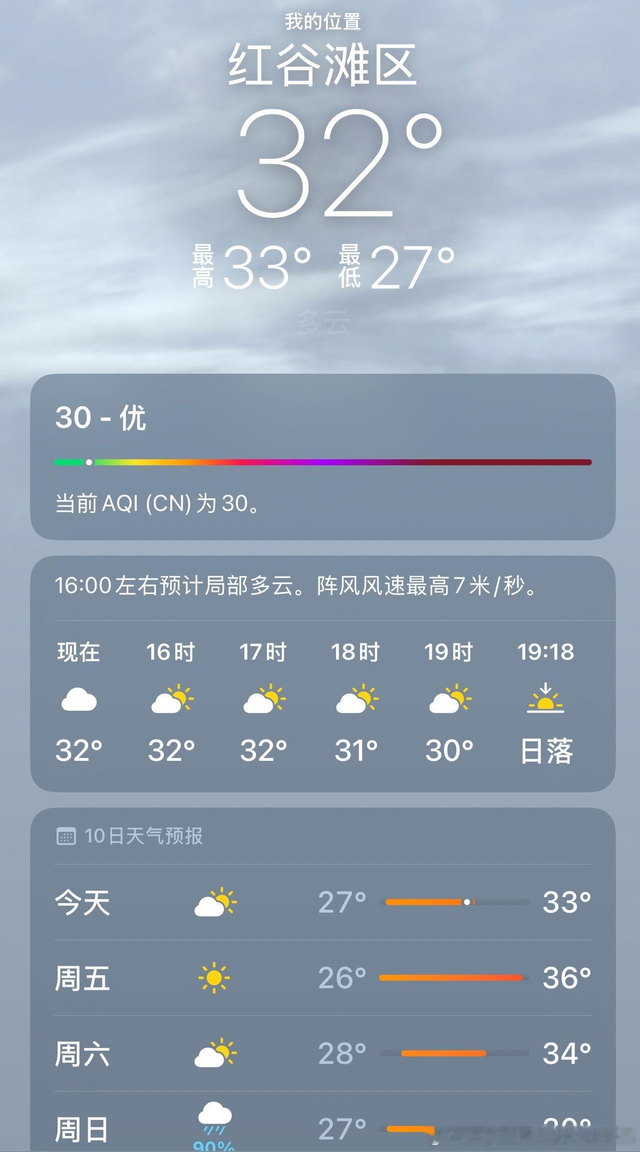已到南昌周六天气看起来还可以 南昌