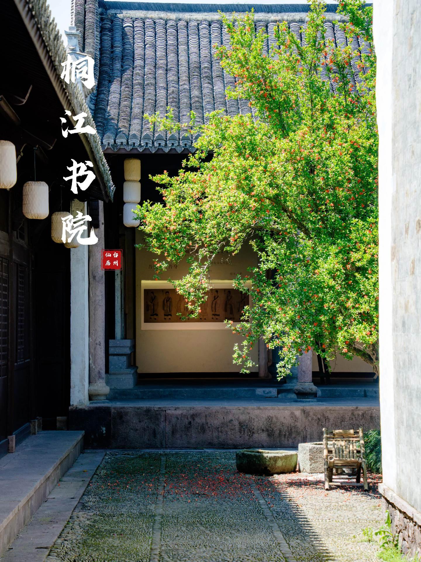 仙居桐江书院的石榴树开花了...书院历史由来已久，它们大都是私人讲学、著述的机构。千百年前，或官场失意、或致仕归隐的达官鸿儒开始收徒讲学、设立书院时，或许不会想到，书院作为一种教育机构而昌盛千百年，虽然如今桐山书院内再见不到莘莘学子的苦读身影，那份对文脉的追寻、对文化的传承则从未中断。