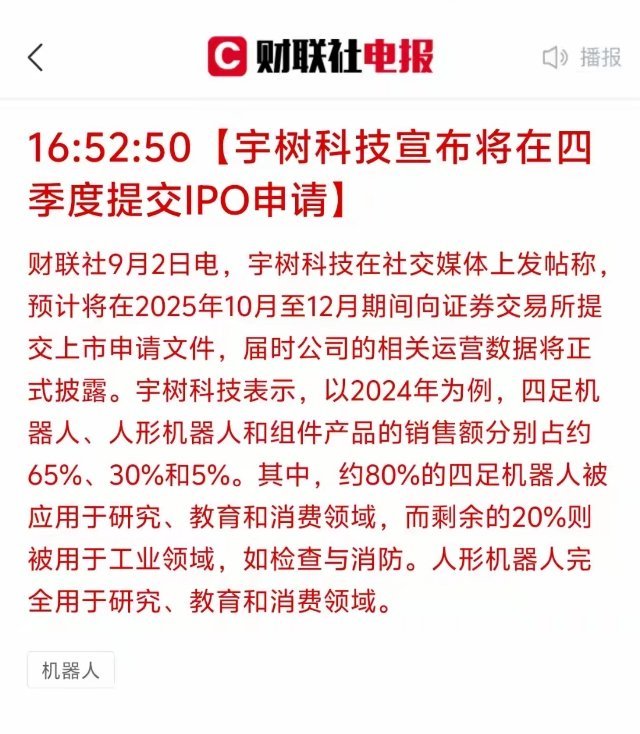 人形机器人板块爆燃！宇树科技四季度IPO，引爆资金想象力 9月2日A股震荡调整，