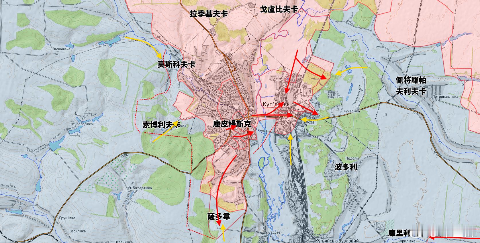 更新庫皮揚斯克方向戰鬥由於烏軍發動相當猛烈的反擊，該地區局勢極為緊張。在城市的東