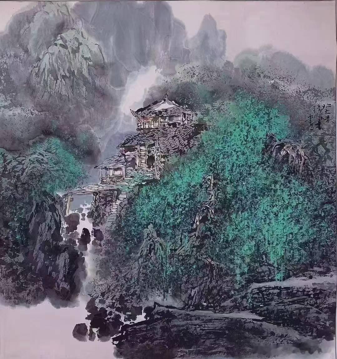 名家作品友情代理推荐分享【张际才】当代岭南山水画家，江西南康人，江西省美协会员，