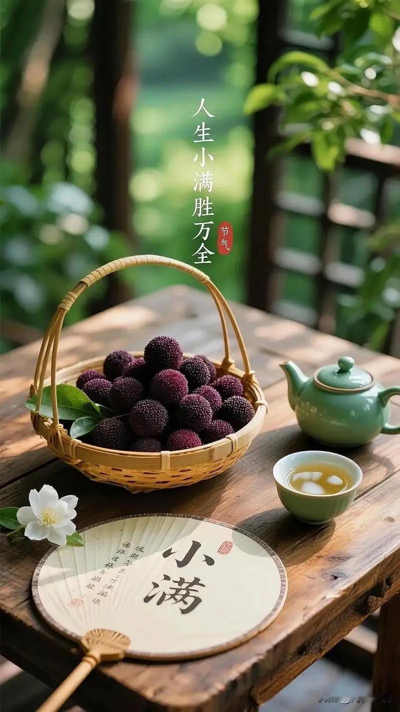 《卜算子·小满闲咏》
 
晨露润桑田，
晴日熏榆柳。
遍野青禾次第荣，
节至春光