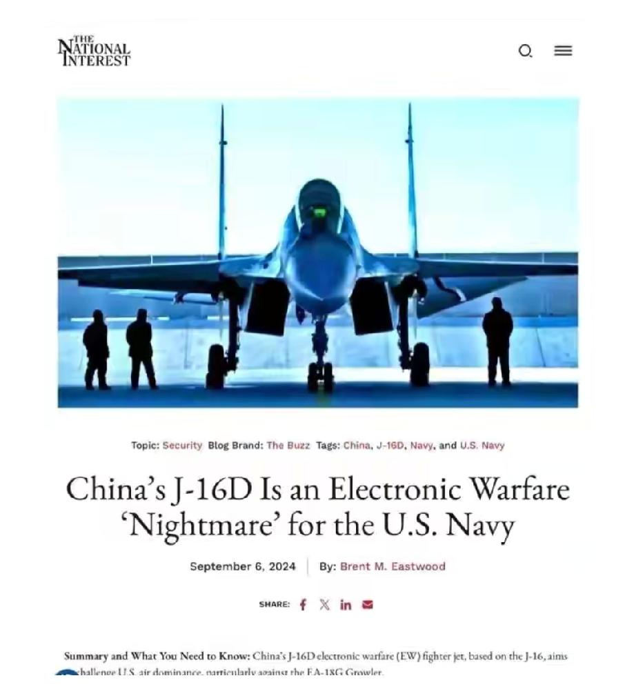 2024年9月6日，美军退役军官布伦特·M·伊斯特伍德在美媒发文，称中国歼 - 