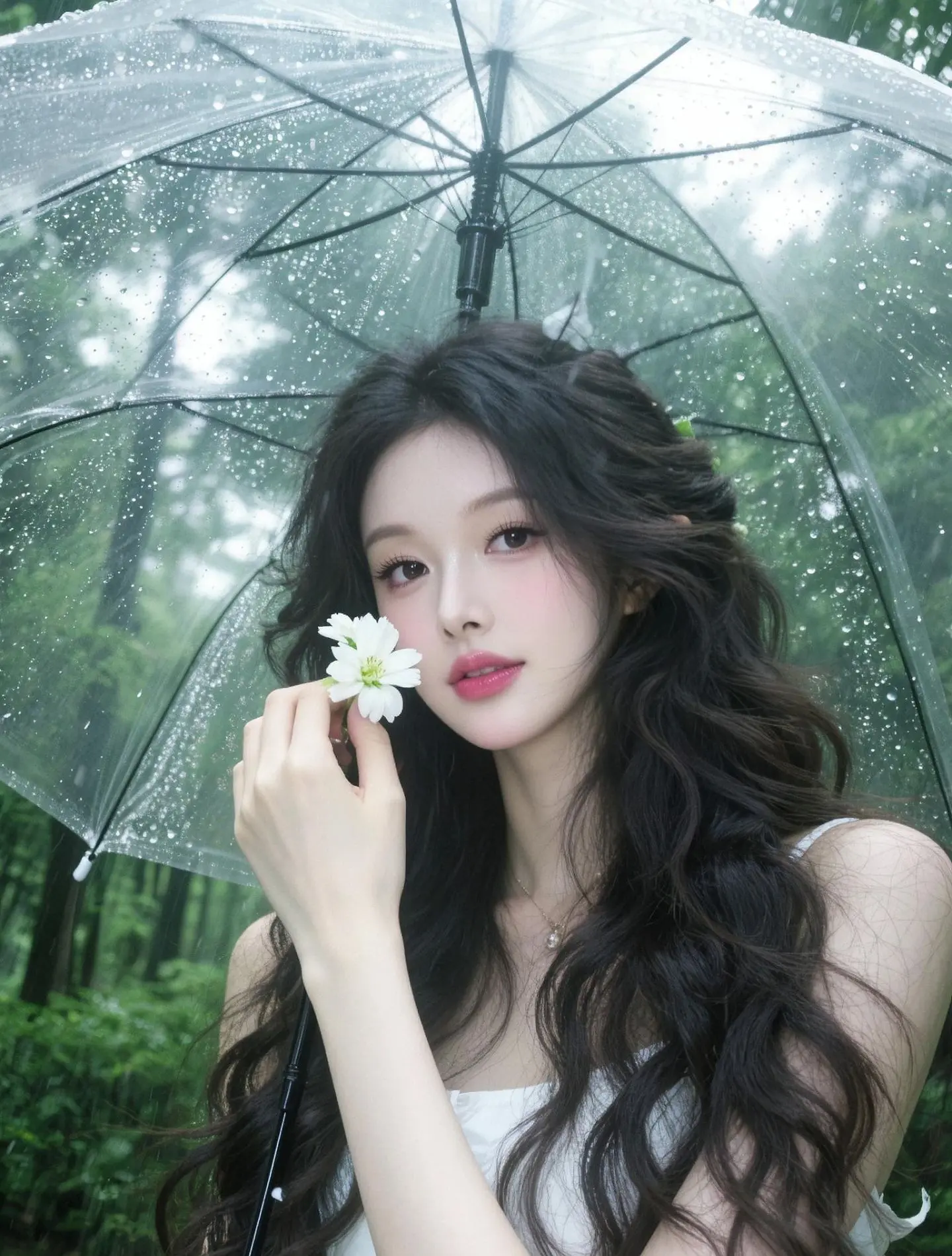 AIccd雨雾梦幻感 ai创作 雨天氛围感 雨中氛围感美女 雨季出片