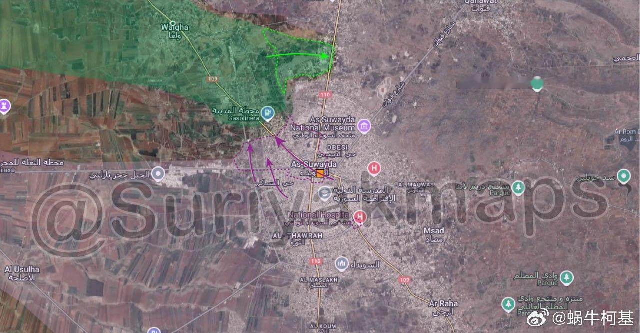 suriyak继续更新了他最爱的叙利亚地图，同时表示最近没空更新俄乌，笑死：德鲁