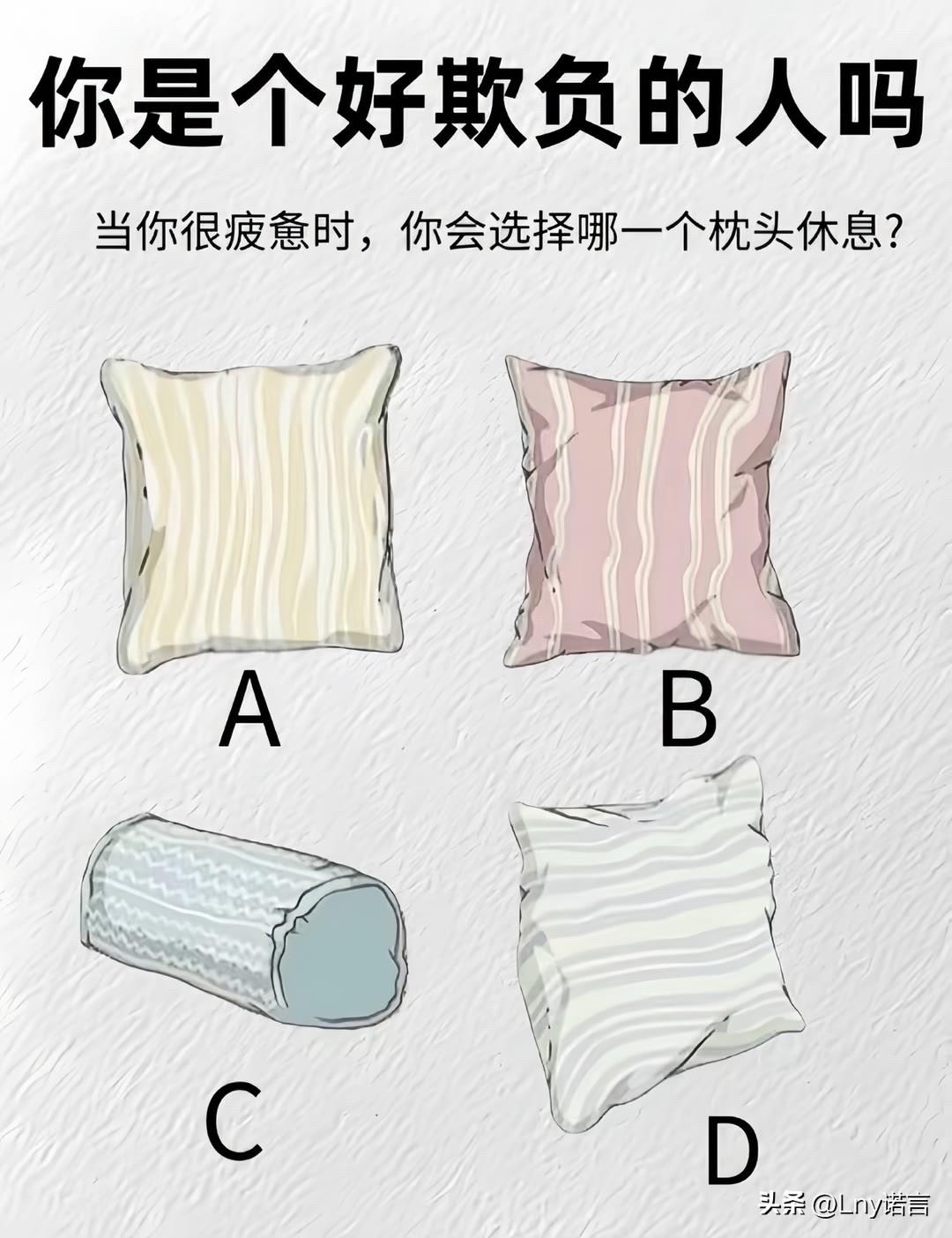 当你很疲惫时，你会选择哪一个枕头休息?