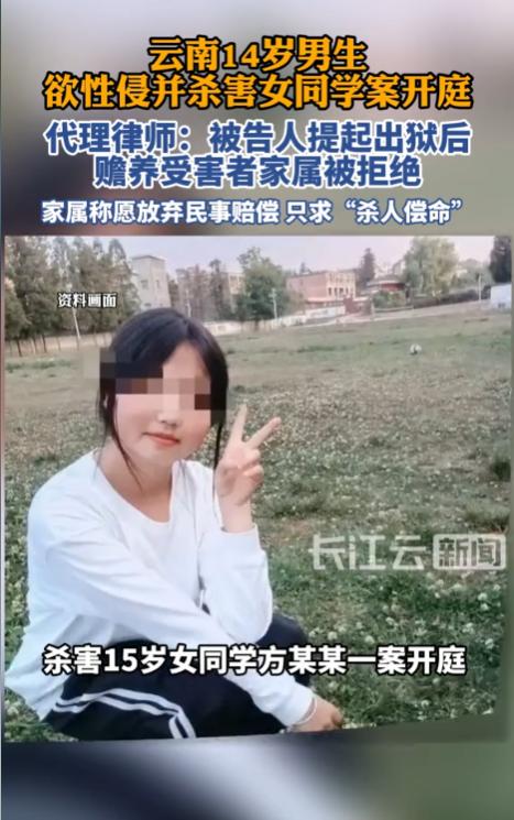云南，一14岁少年在与女同学一起玩耍时，趁对方不备，将其抱住后欲发生关系。女同学