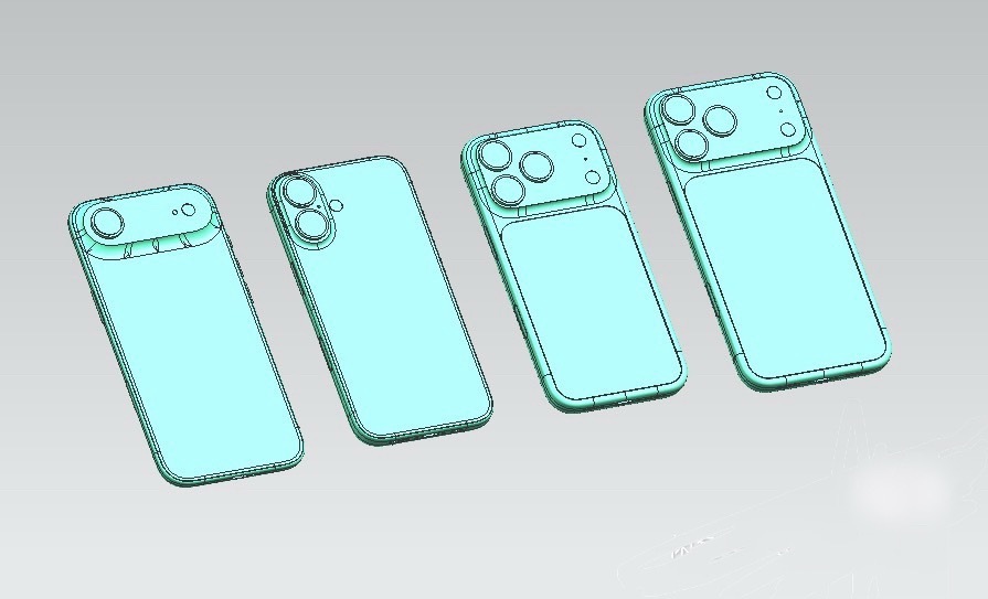iPhone 17 系列基本就这样了，图一从左到右分别是 17 Air、17 标