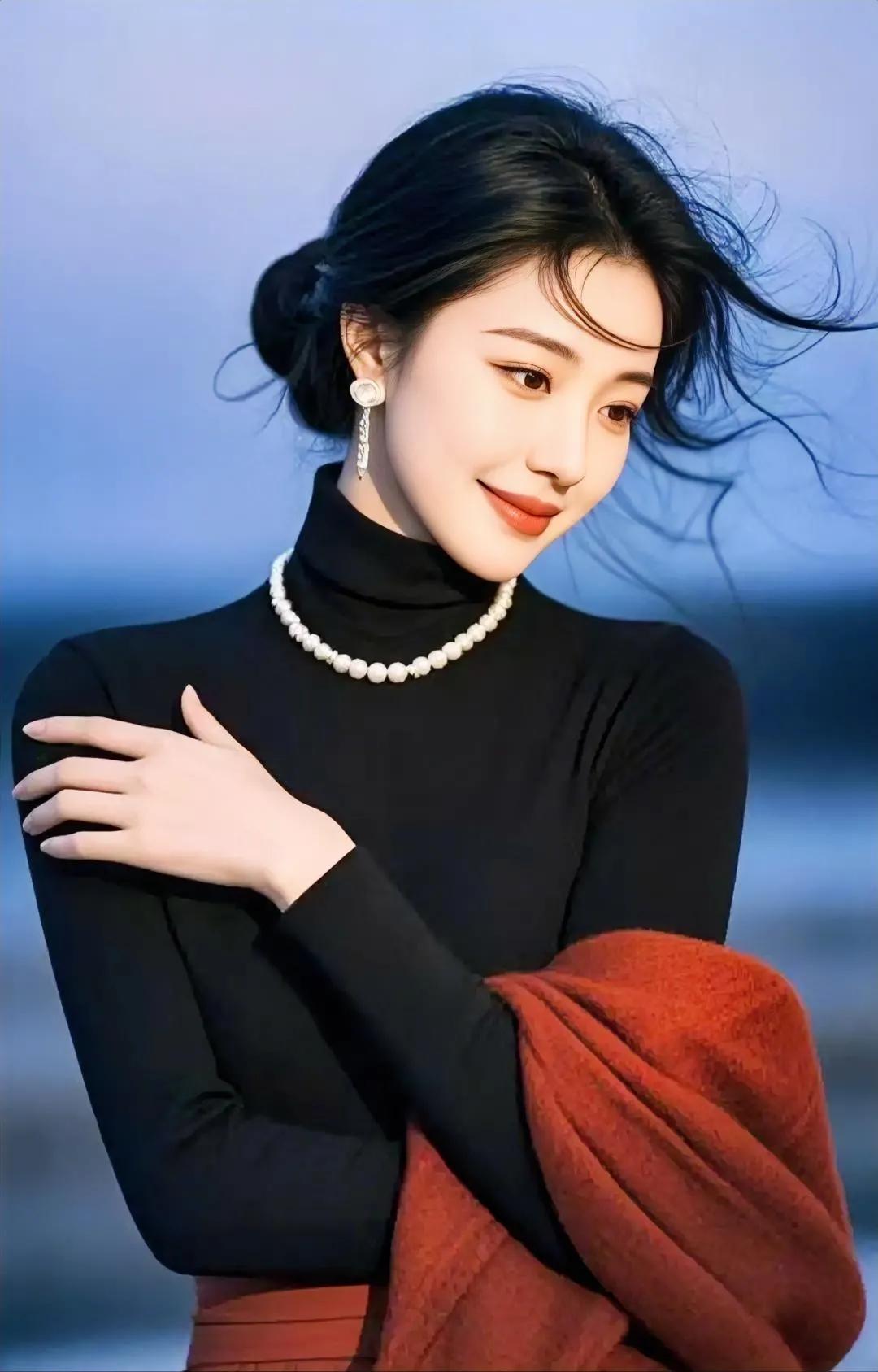 风拂面颊，笑语盈盈。风姿绰约美佳人 美人风雅动人 欣赏佳人风采