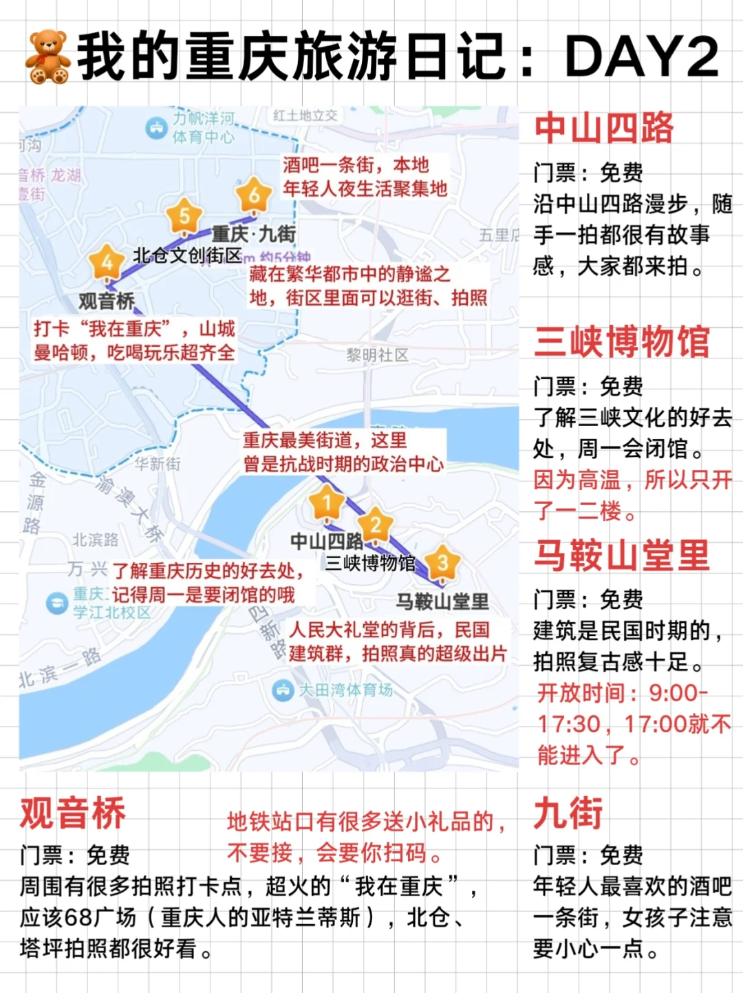 国庆去重庆旅游😏做的攻略被男朋友夸爆了