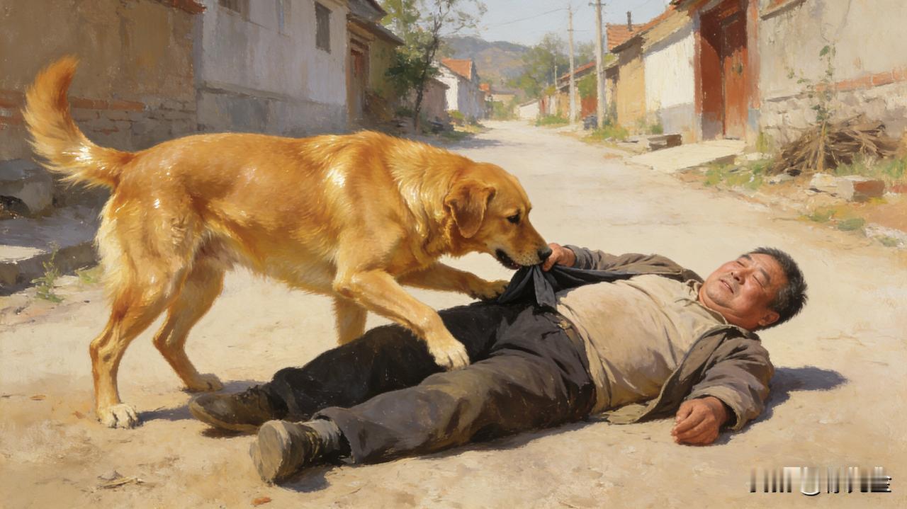 为你讲述一则大黄狗在路上救治病人的故事：
在一个宁静的小村庄，有一只名叫大黄的狗