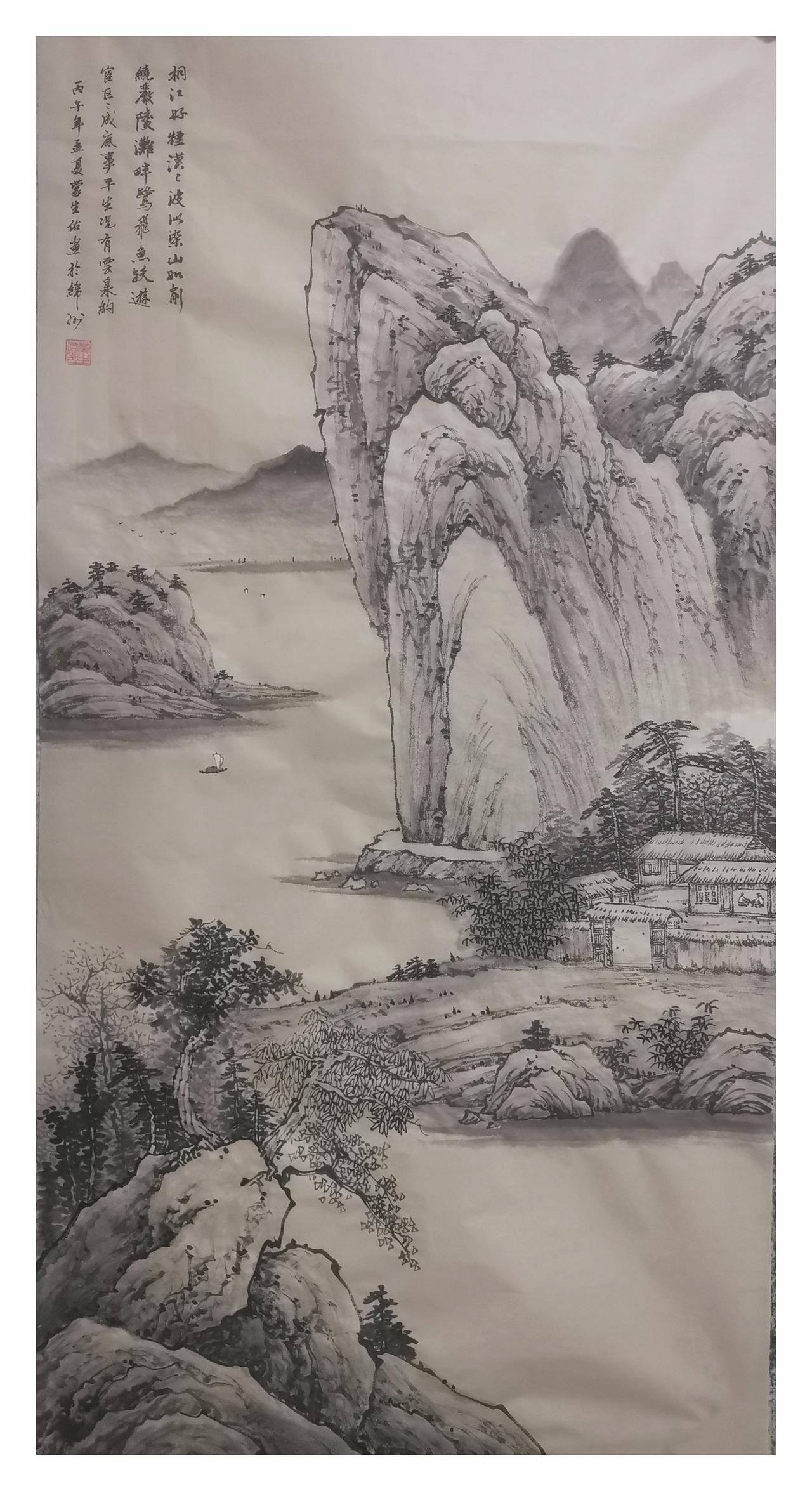 中国山水画原创作品欣赏：传统水墨山水画水墨风格山水画 宁静的山水画 水墨中国山水