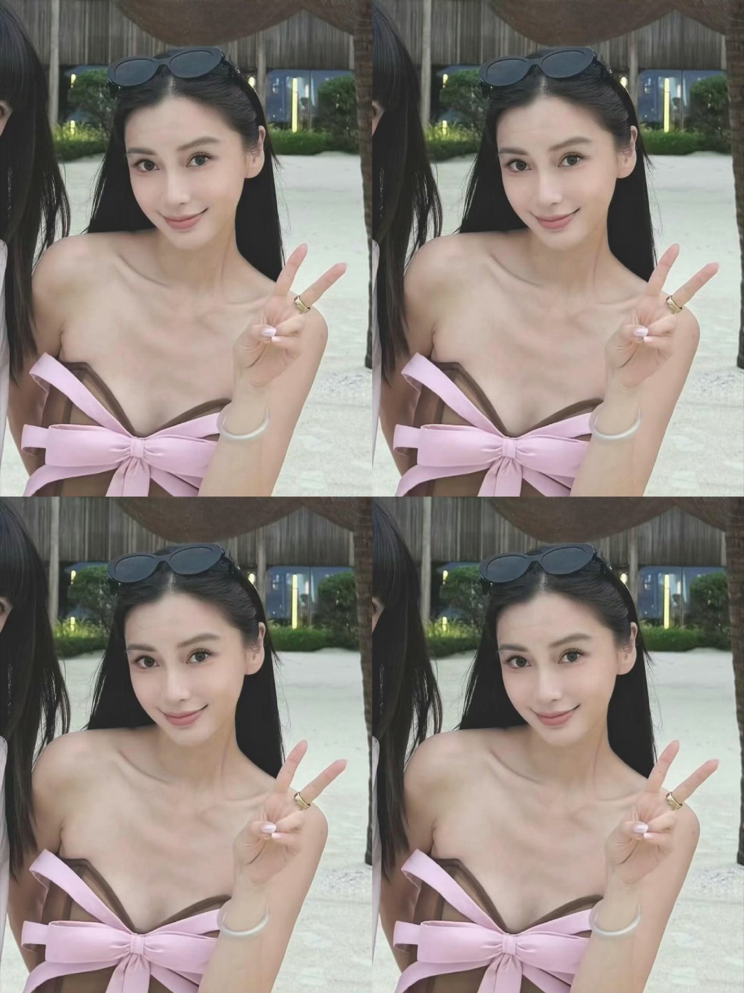 Angelababy马尔代夫游客照看了Angelababy在马尔代夫的路人抓拍，
