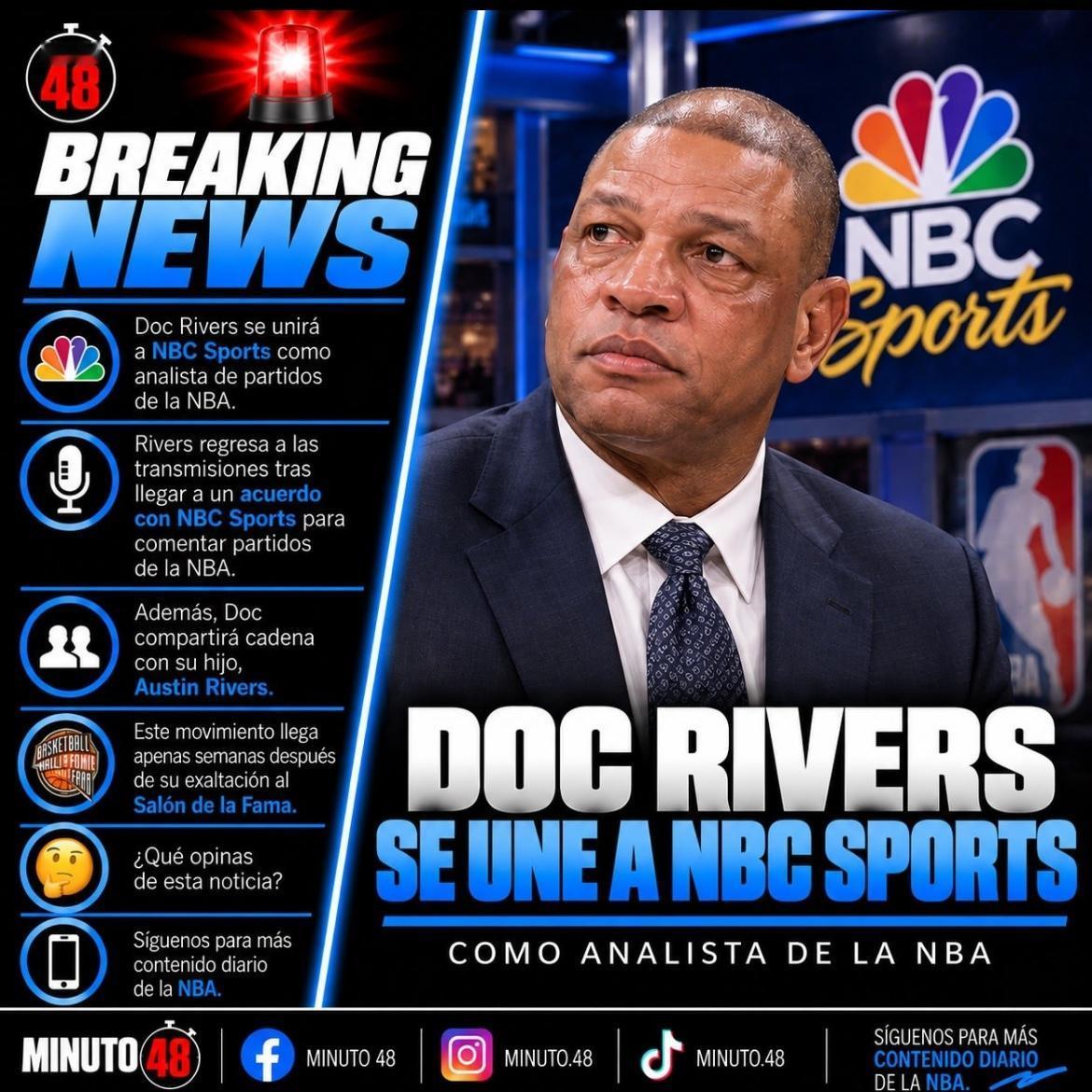 里弗斯彻底告别教练席！NBC体育近日宣布，正式签下前NBA主帅里弗斯担任NBA比