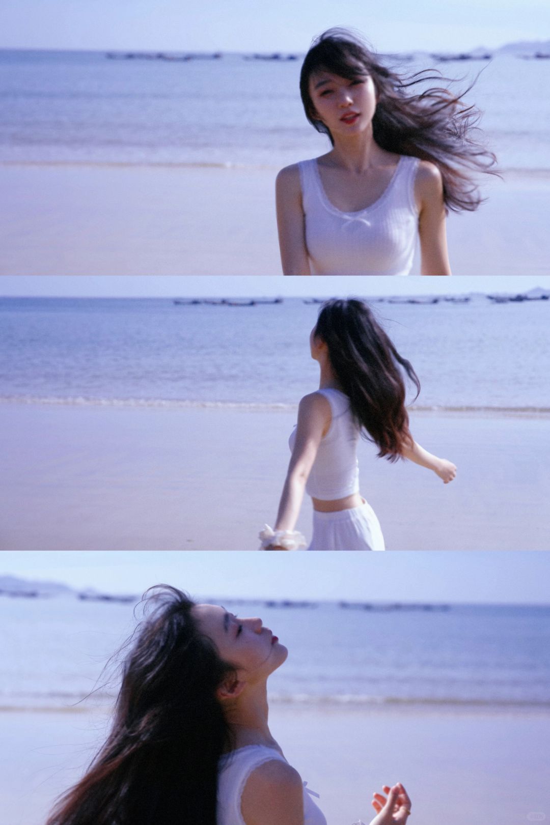 海边拍照就是要随意起来
