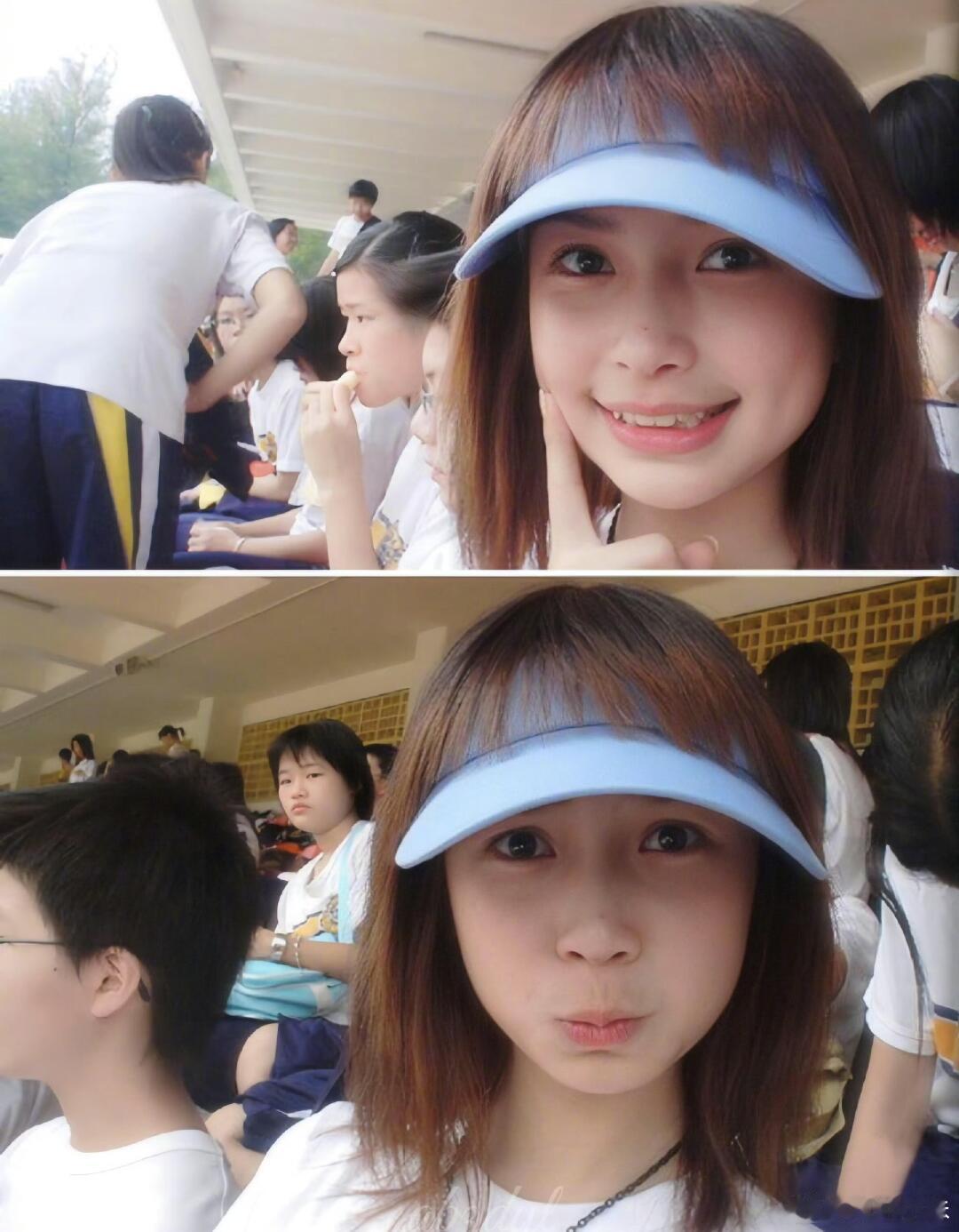 Angelababy13岁旧照13岁的杨颖灵气拉满！教室打闹、和同学依偎合照，青