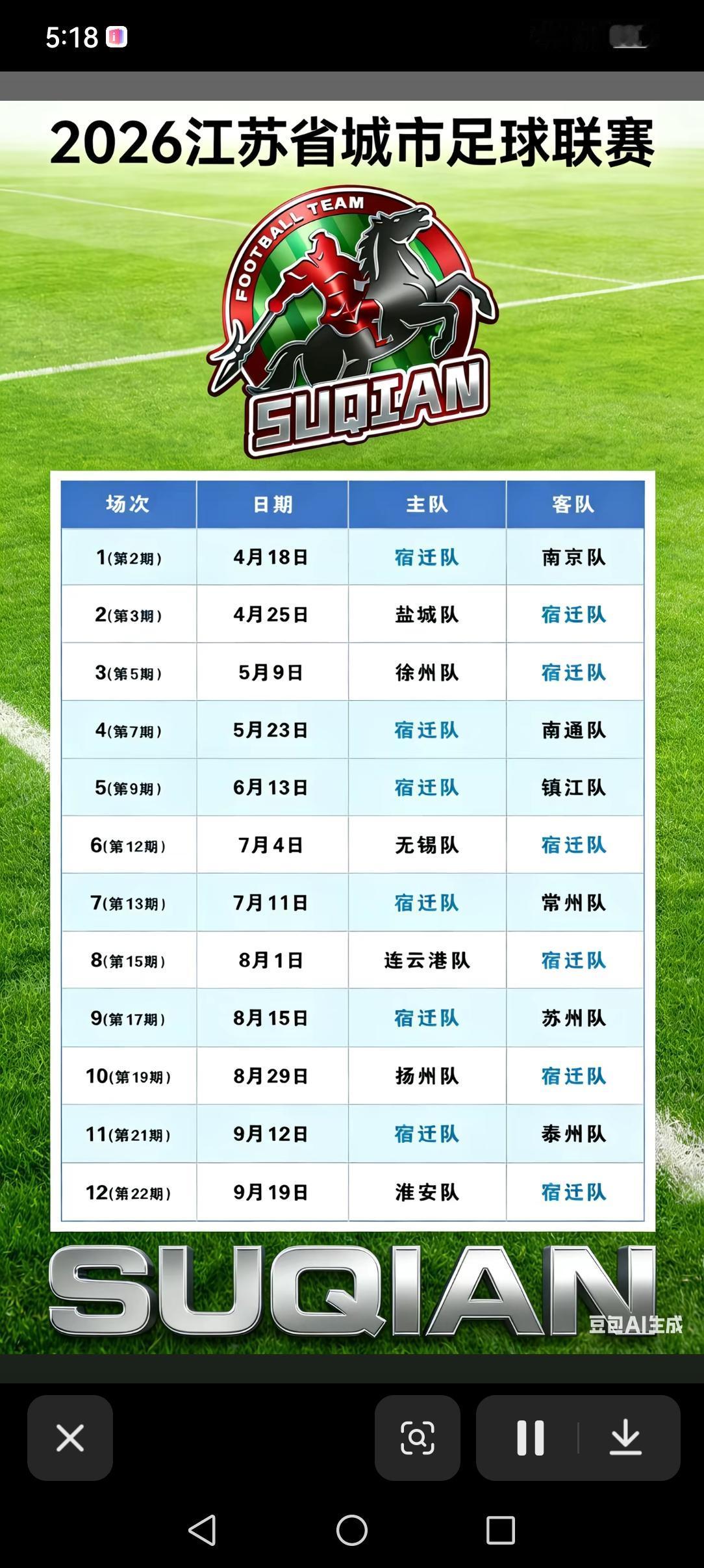 8月29日(2026年8月29日)，将是苏超宿迁队最为关键的一次卡位8强的比赛，