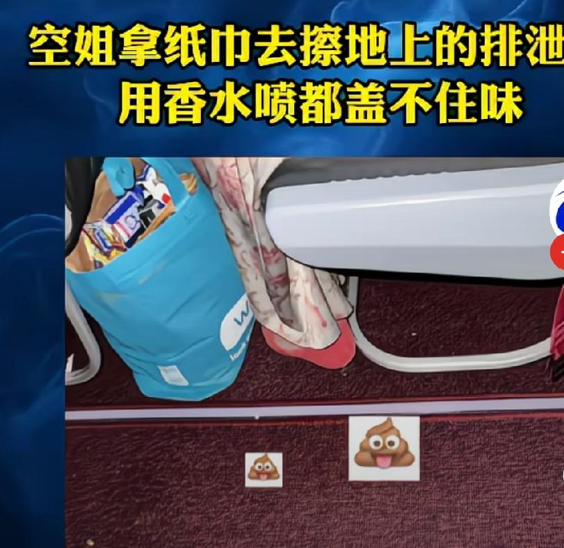 女子在飞机座位上排泄，熟睡乘客被臭醒，有的乘客呕吐不止，
亲身经历者说，厕所就在