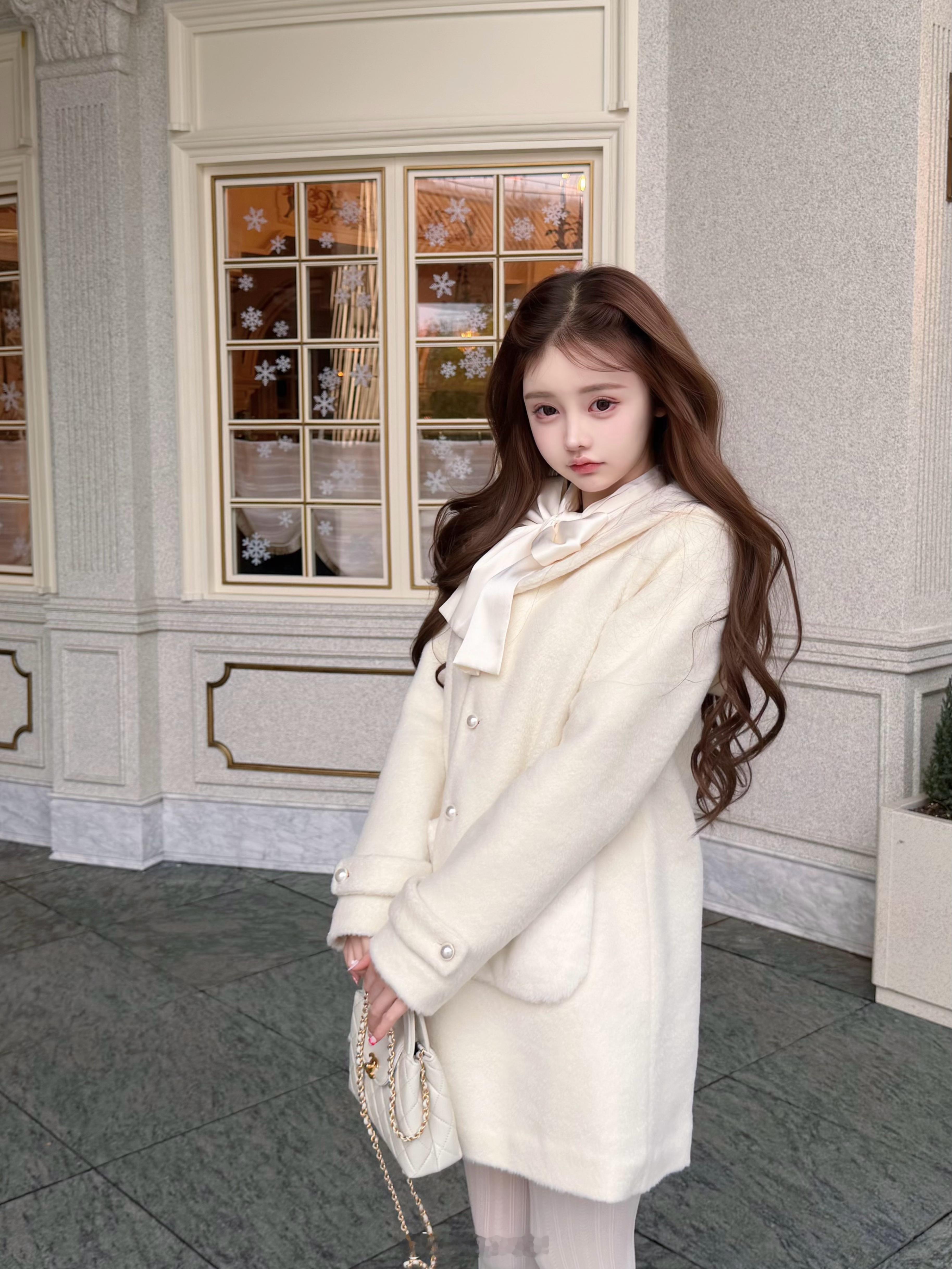 🎀无法拒绝蝴蝶结！！！12.6晚7点↑秋冬穿搭白色系穿搭蝴蝶结 kiyomi 