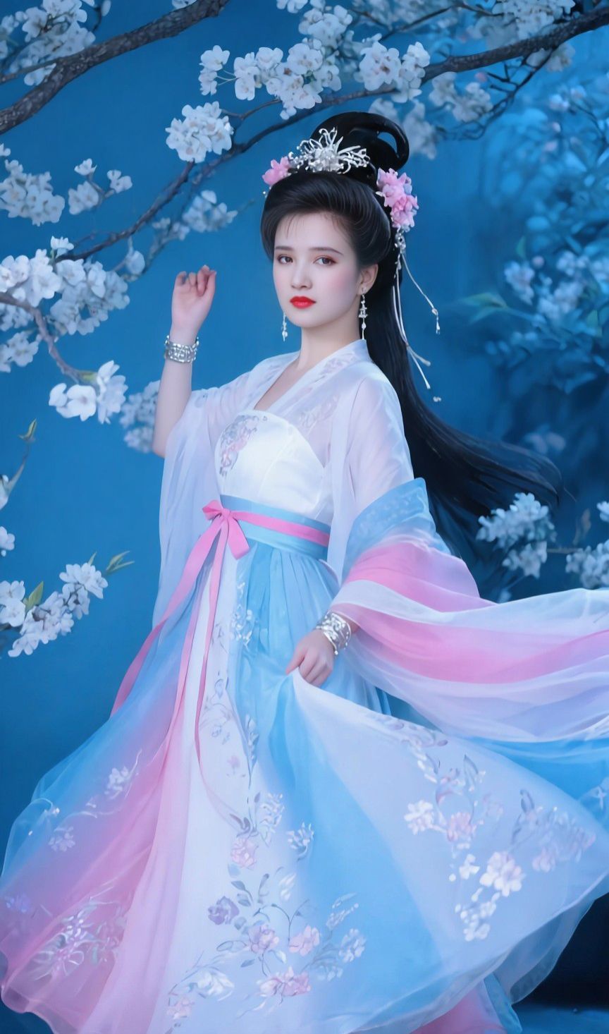 眉如远黛，眼含秋水一颦一笑皆是画中仙江南女子的温婉灵动 古典美人何晴 