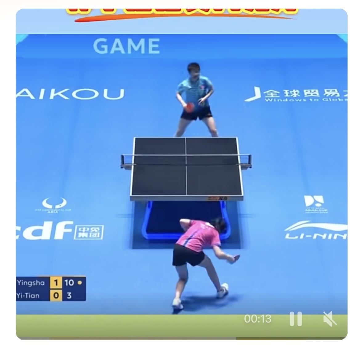 2月4日，乒乓球亚洲杯小组赛，孙颖莎以3-0（11-8、11-3、11-7）击败