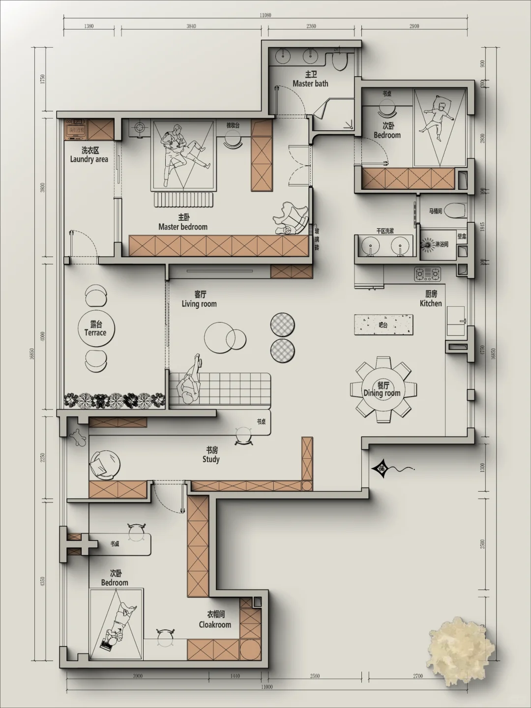 🍁户型改造丨128m²四室户型优化分享