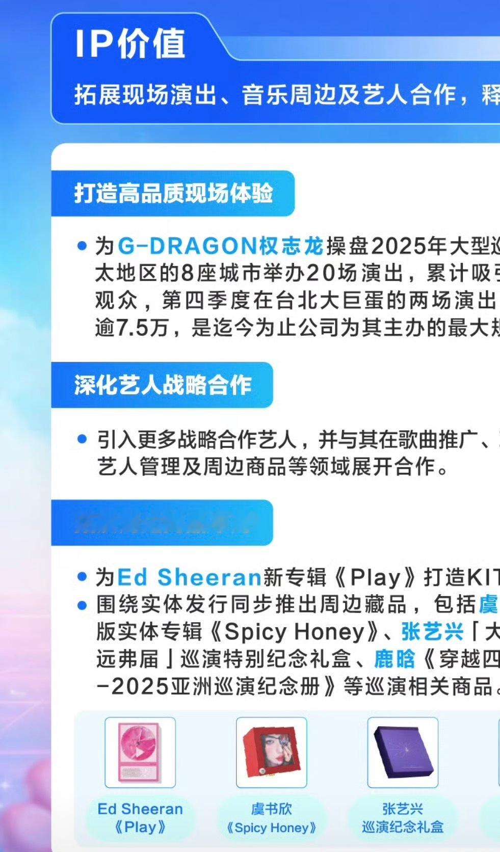 虞书欣、张艺兴的专辑上了2025年腾讯音乐的财报 