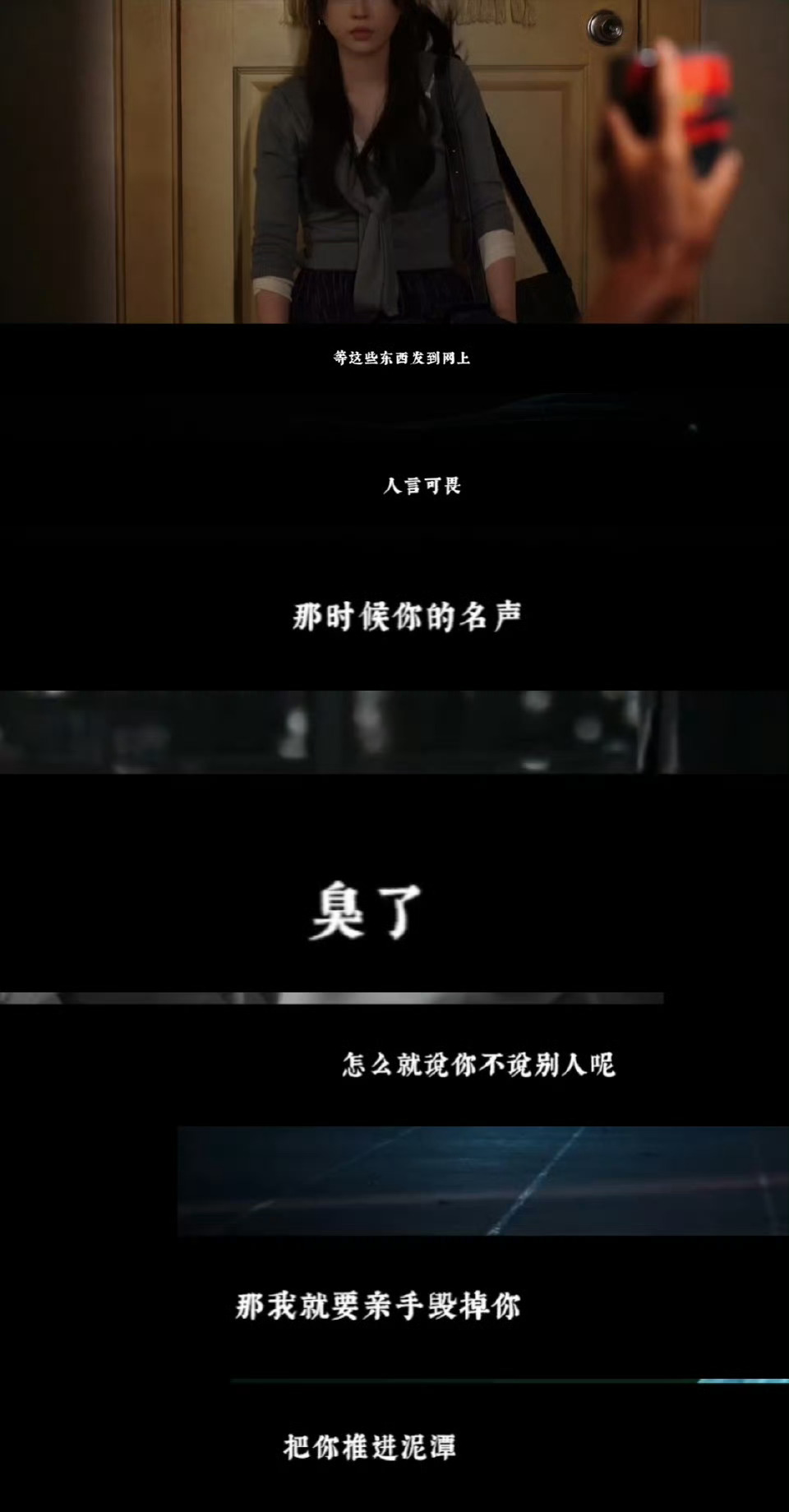 “你所做的一切，都是为了掩盖你的无能和嫉妒，我要大声的告诉你们，我们不怕你们。”