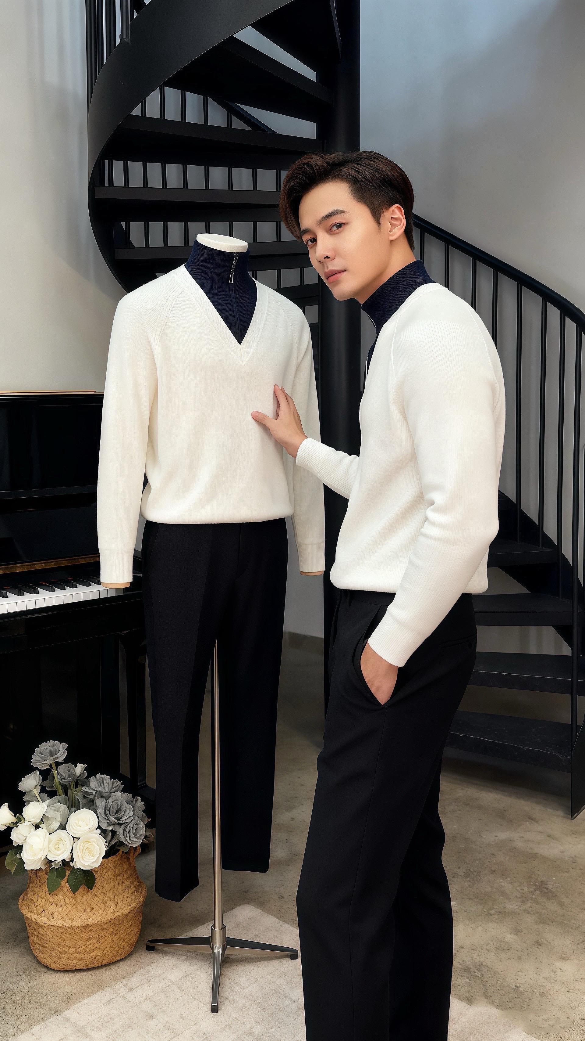 许妍推开展厅门时，皓明正靠在浅色沙发里翻杂志——烟灰色针织衫的纹理衬得...