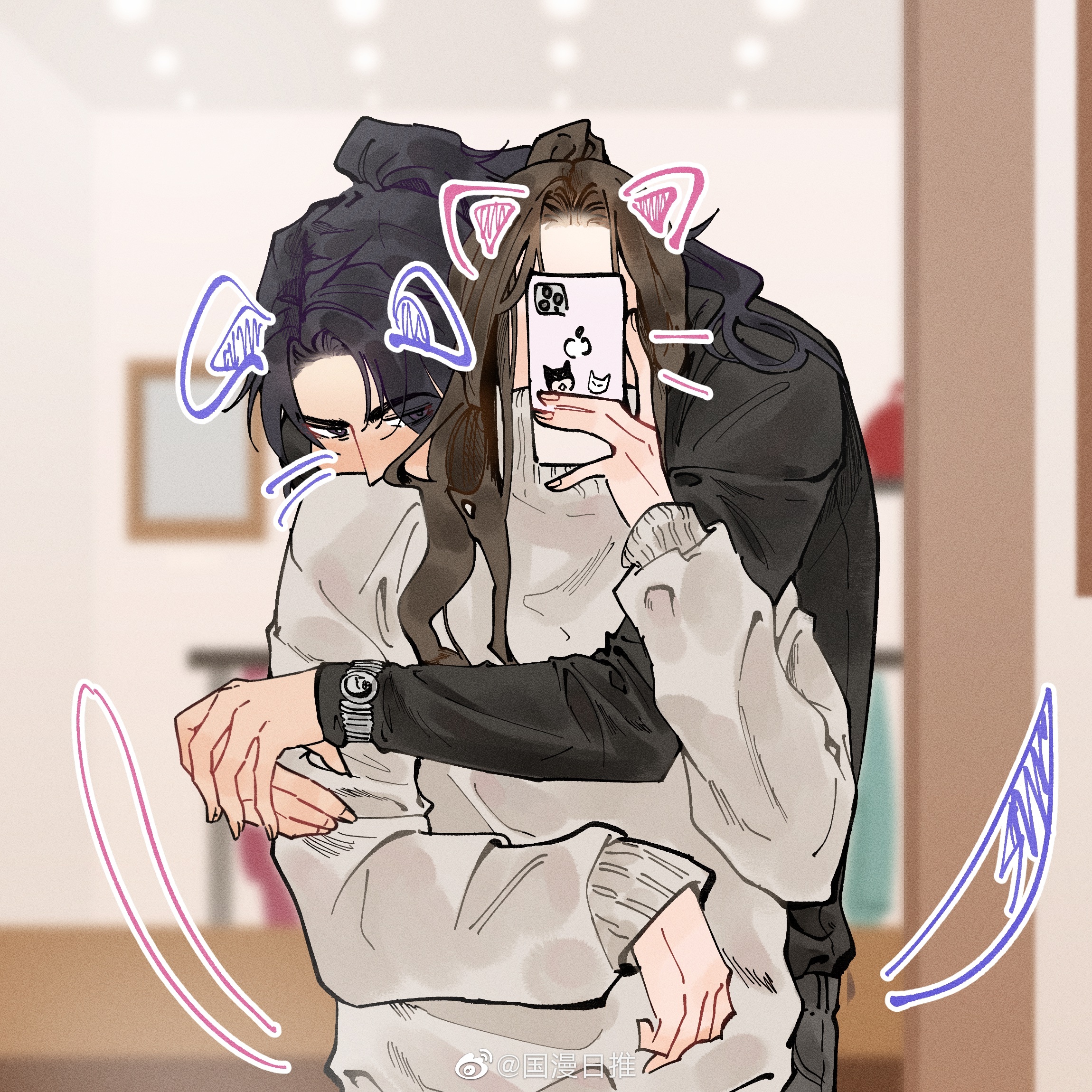 二哈与他的白猫师尊燃晚 拍下来，这只狗子很粘人x:uo_h_ang ​​​