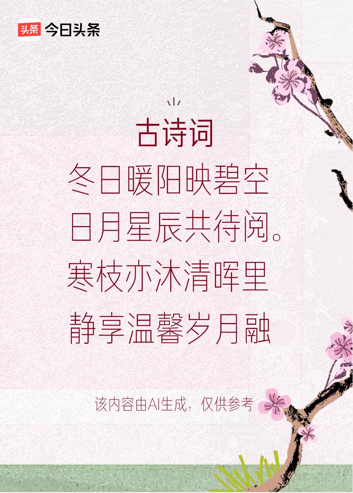 文学创作大会：冬日暖阳映碧空，金光洒处暖情浓，寒枝亦沐清晖里，静享温馨岁月融。戳