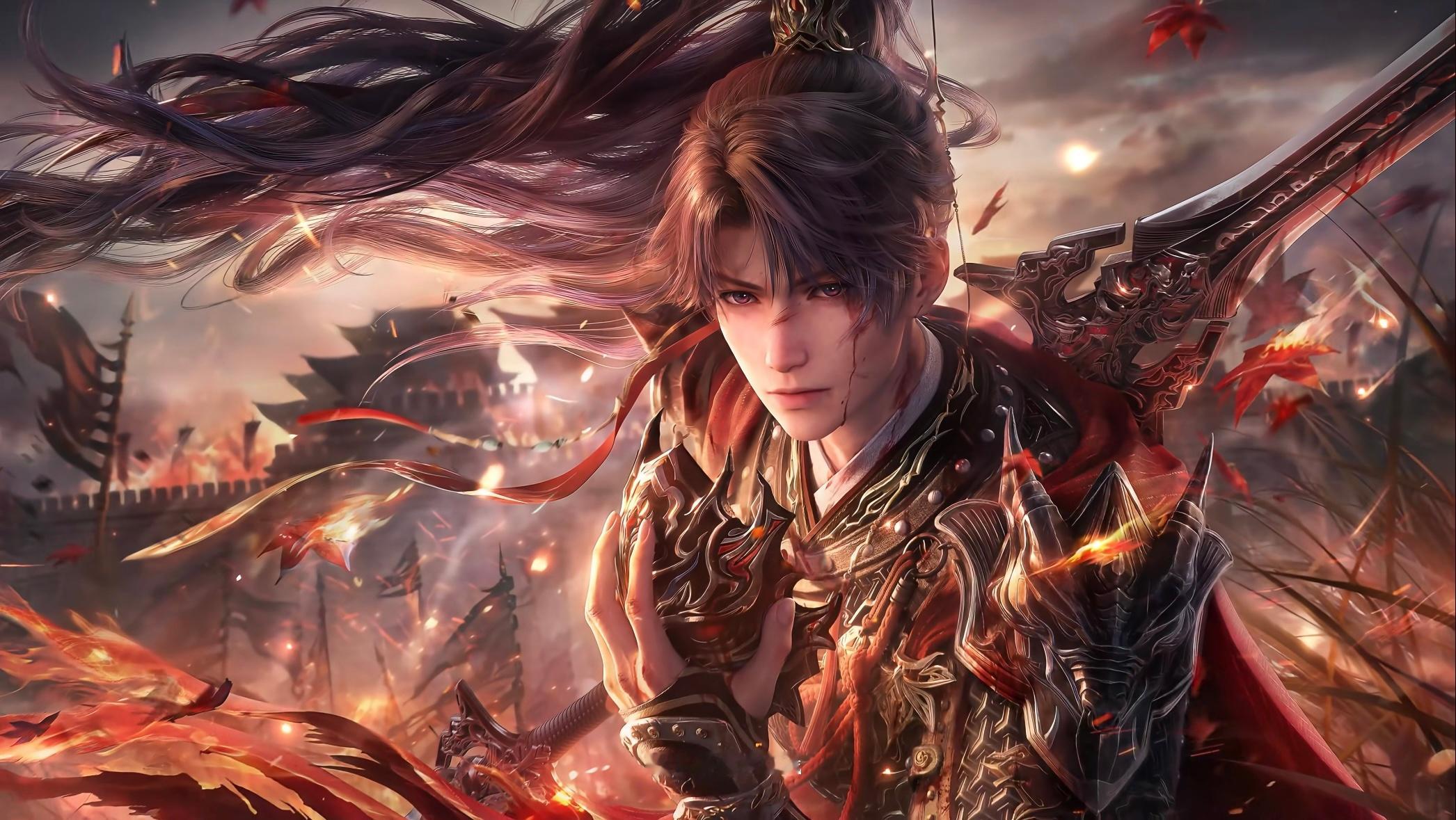 落日余光印在脸边，得胜凯旋的少年将军恋与深空 🫧祁煜赤霄武神