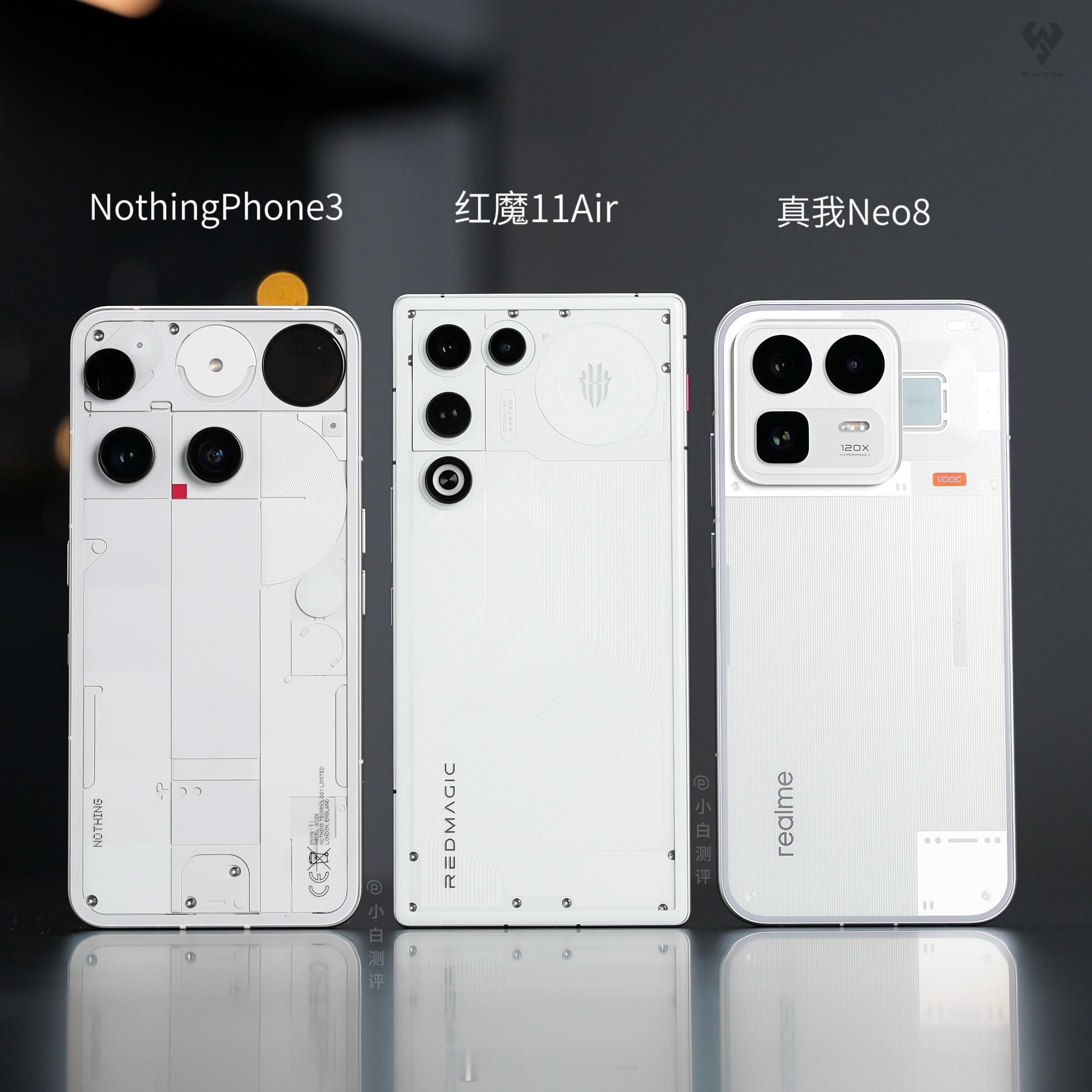 NothingPhone3、红魔11 Air、真我Neo8三台合影来一张，大家觉