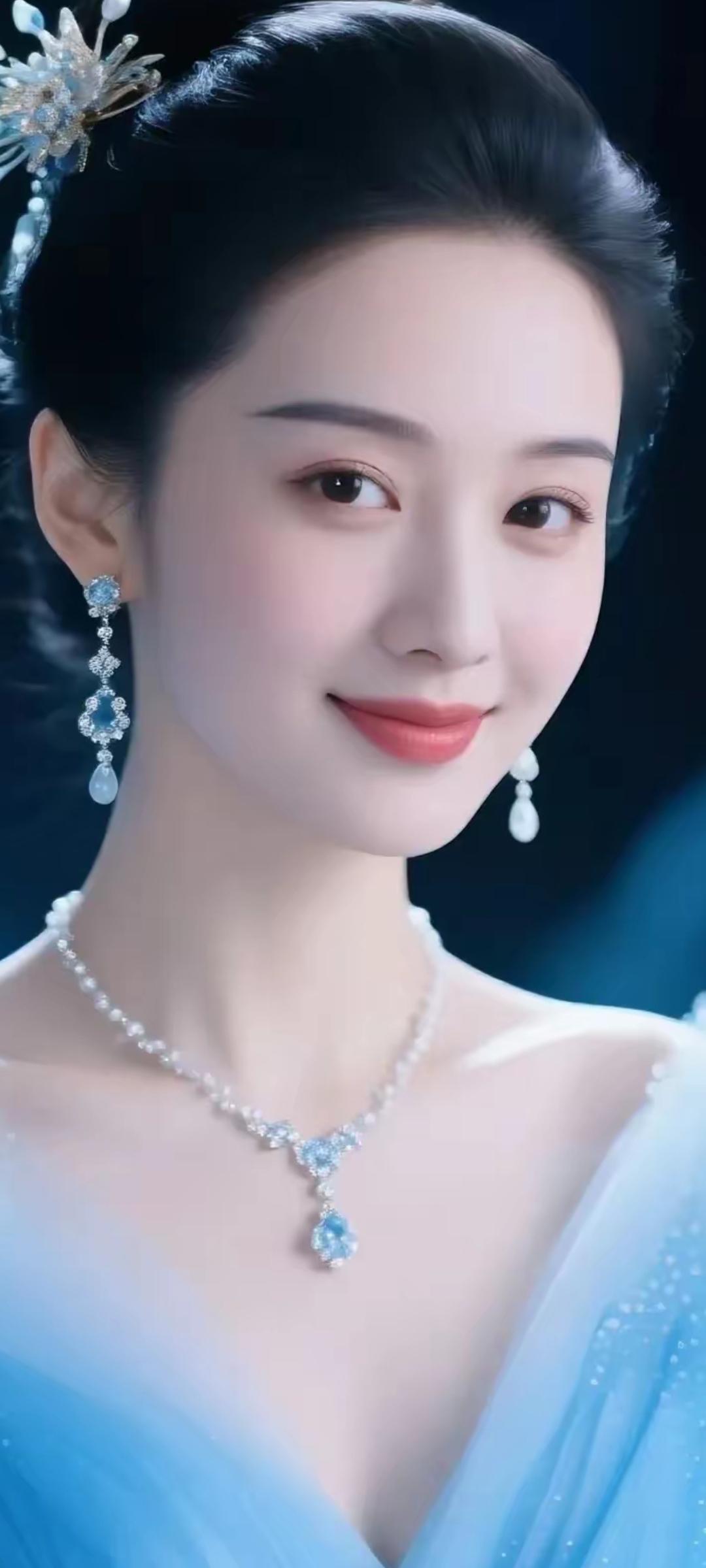 梦幻蓝纱，优雅珠宝，尽显高贵气质