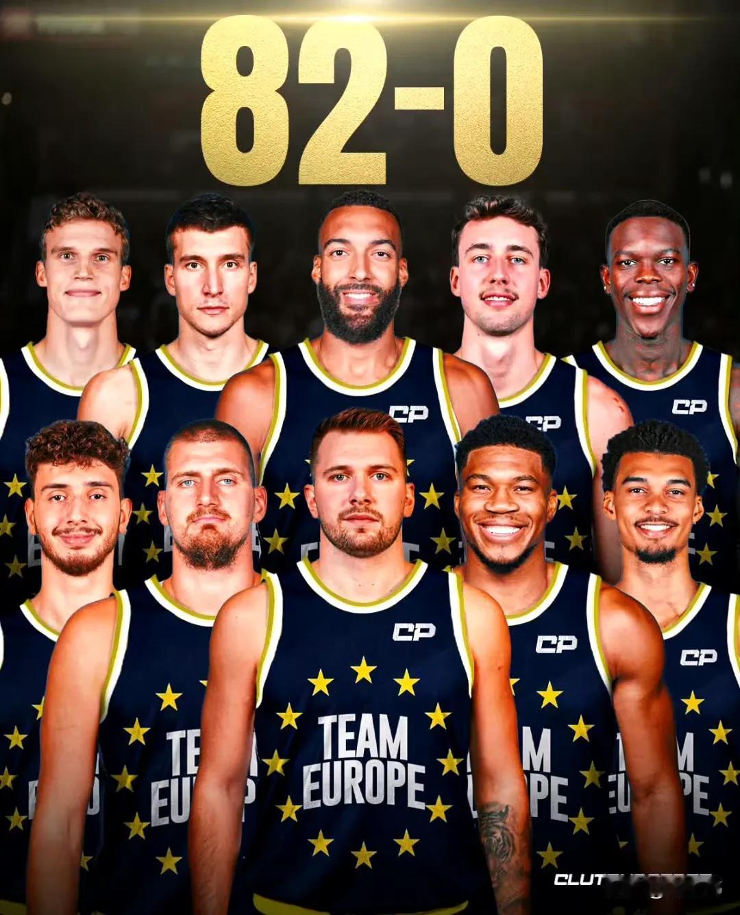 把NBA中的国际球星组一队，能拿下82胜吗？

东契奇，约基奇，字母哥，文班亚马