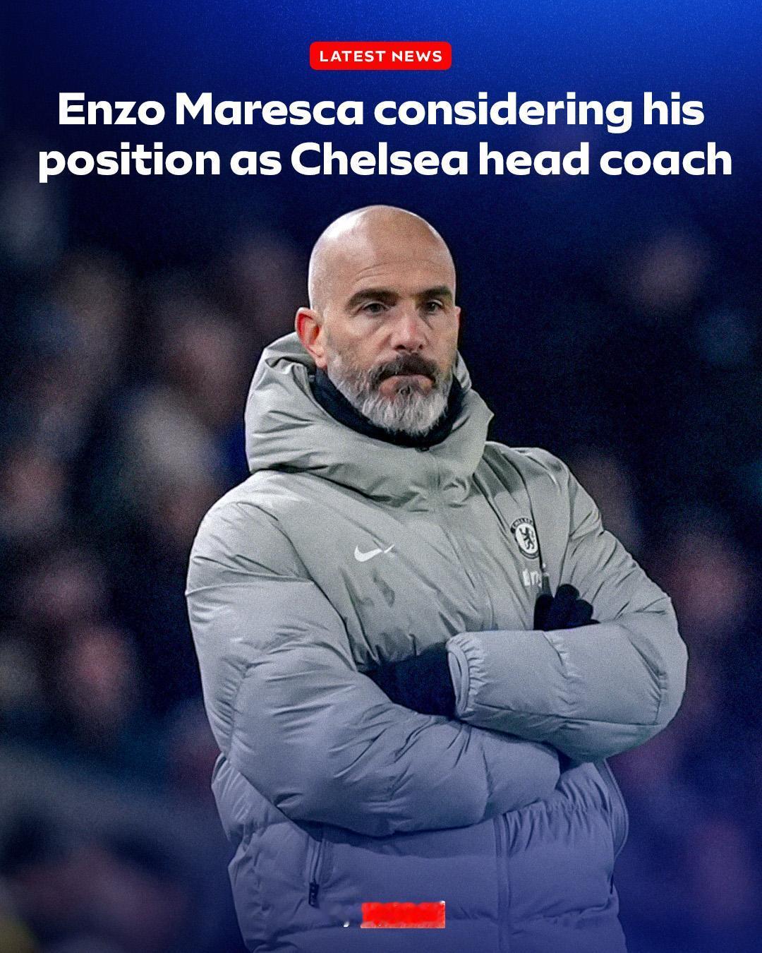 【马雷斯卡正考虑和蓝军分道扬镳】天空体育报道，马雷斯卡可能主动辞去主帅一职，原因