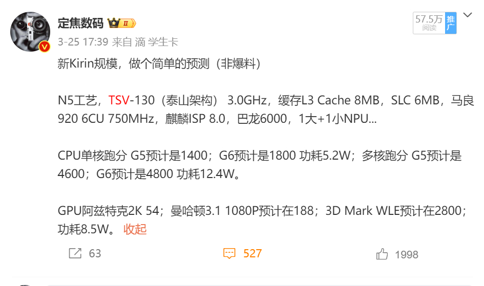 从业者的供稿：如果预测接近的话，大概会到8s gen3（8gen2）的规模水平 