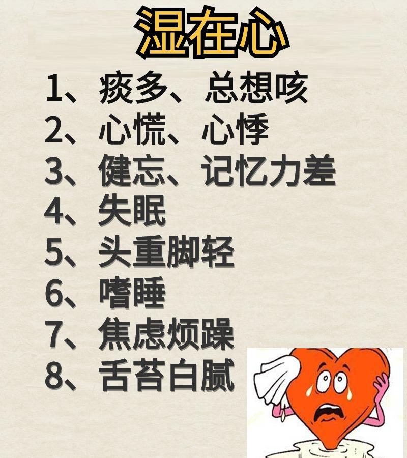 百病由湿起，湿在五脏不同的位置就有不同的表现，看一下你自己属于哪一种？