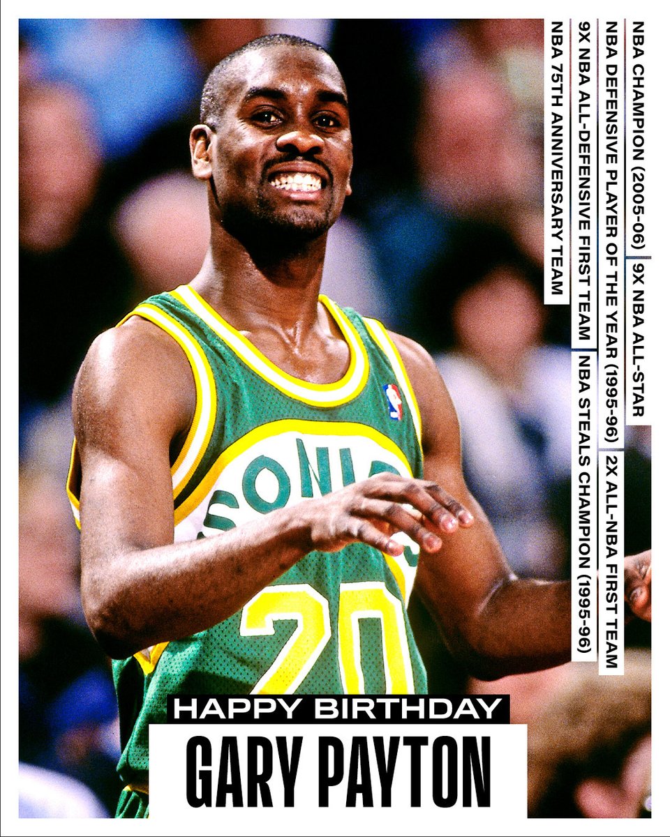 NBA官方：祝总冠军，DPOY和75大成员加里-佩顿58岁生日快乐