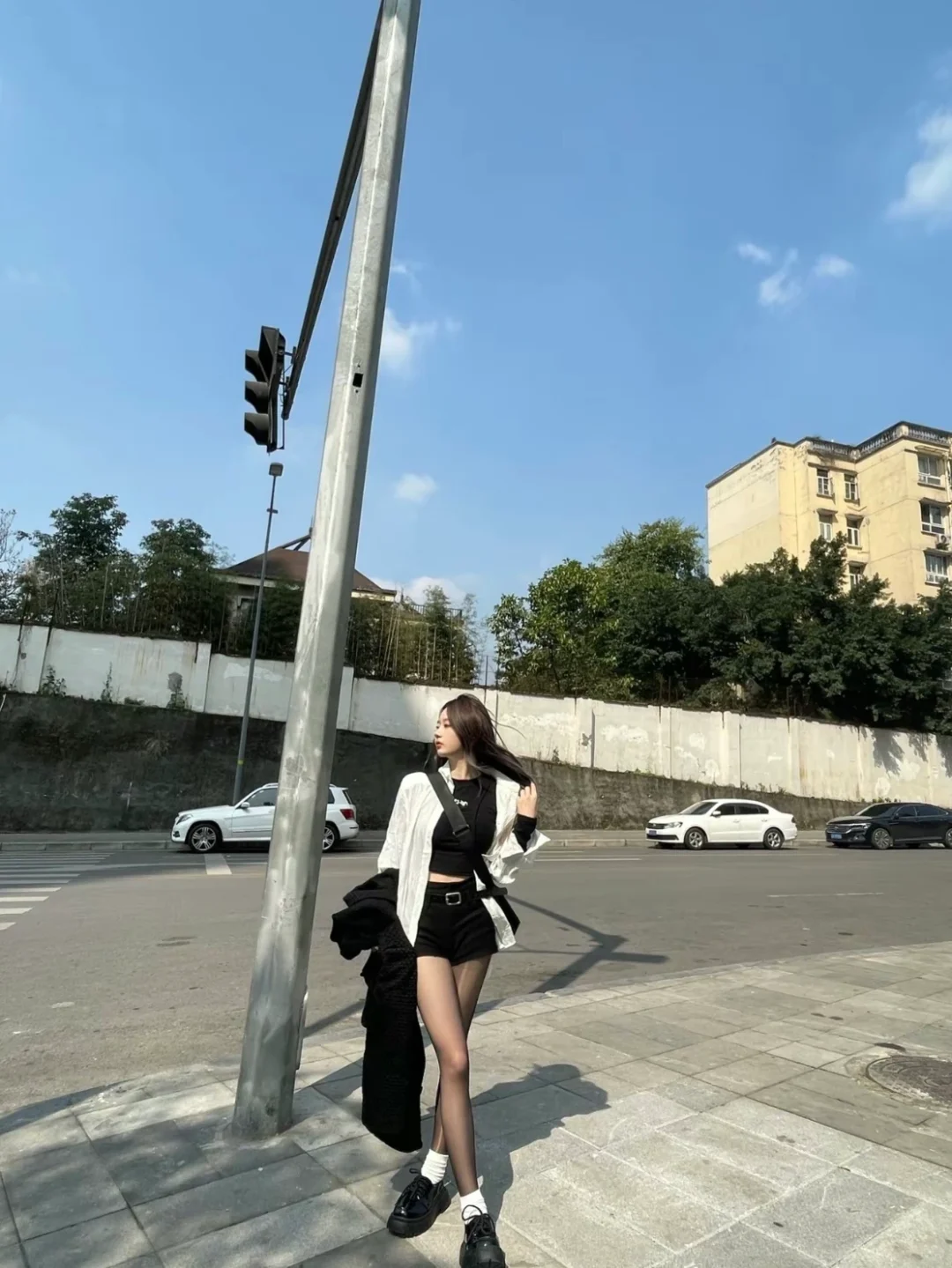 出街辣妹黑丝穿搭📷
