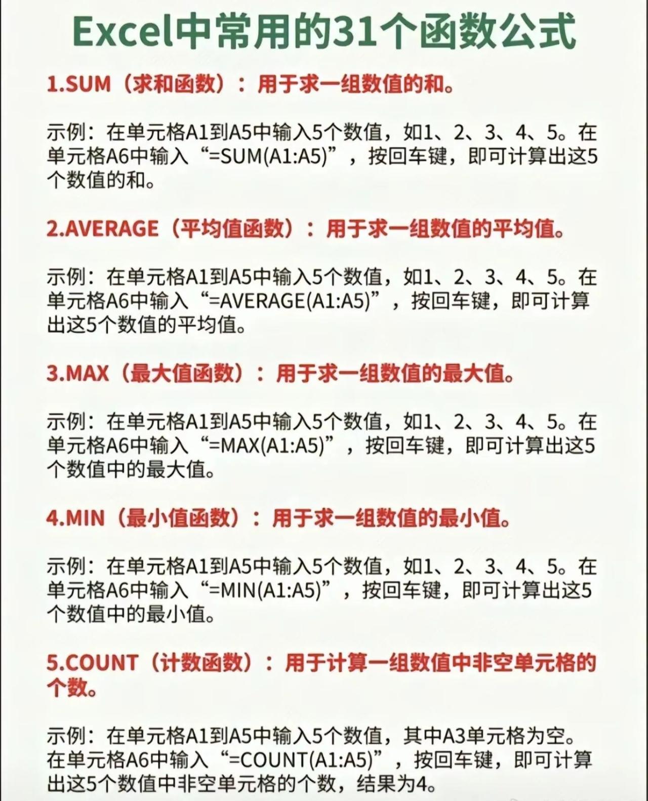 Excel常用的31个函数太🐮了，吃透这31个函数，你就可以完成大部分的Exc