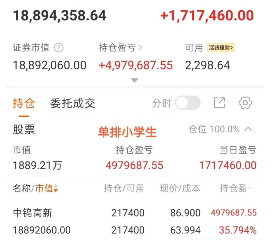 小学生再次拿下大肉，日入百万，跟车的人都赚嘛了！众所周知，千万级选手小学生一直都