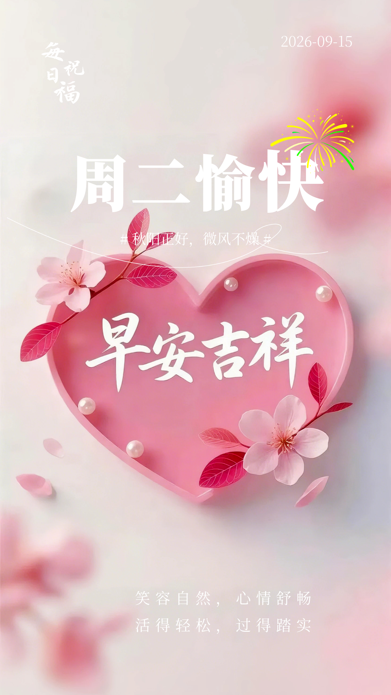 2026.9.15周二早安祝福图片海报壁纸拿图吱一声噢～ 