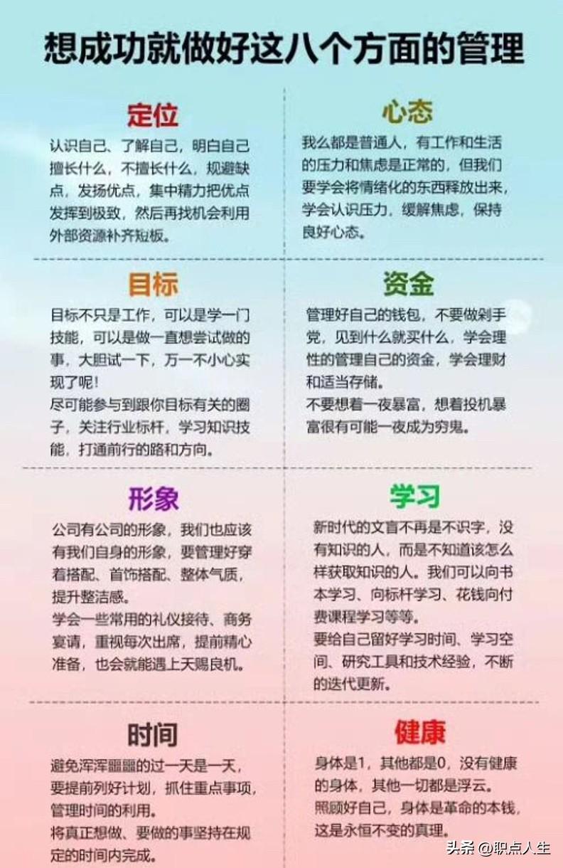 想成功则必须做好这8项管理