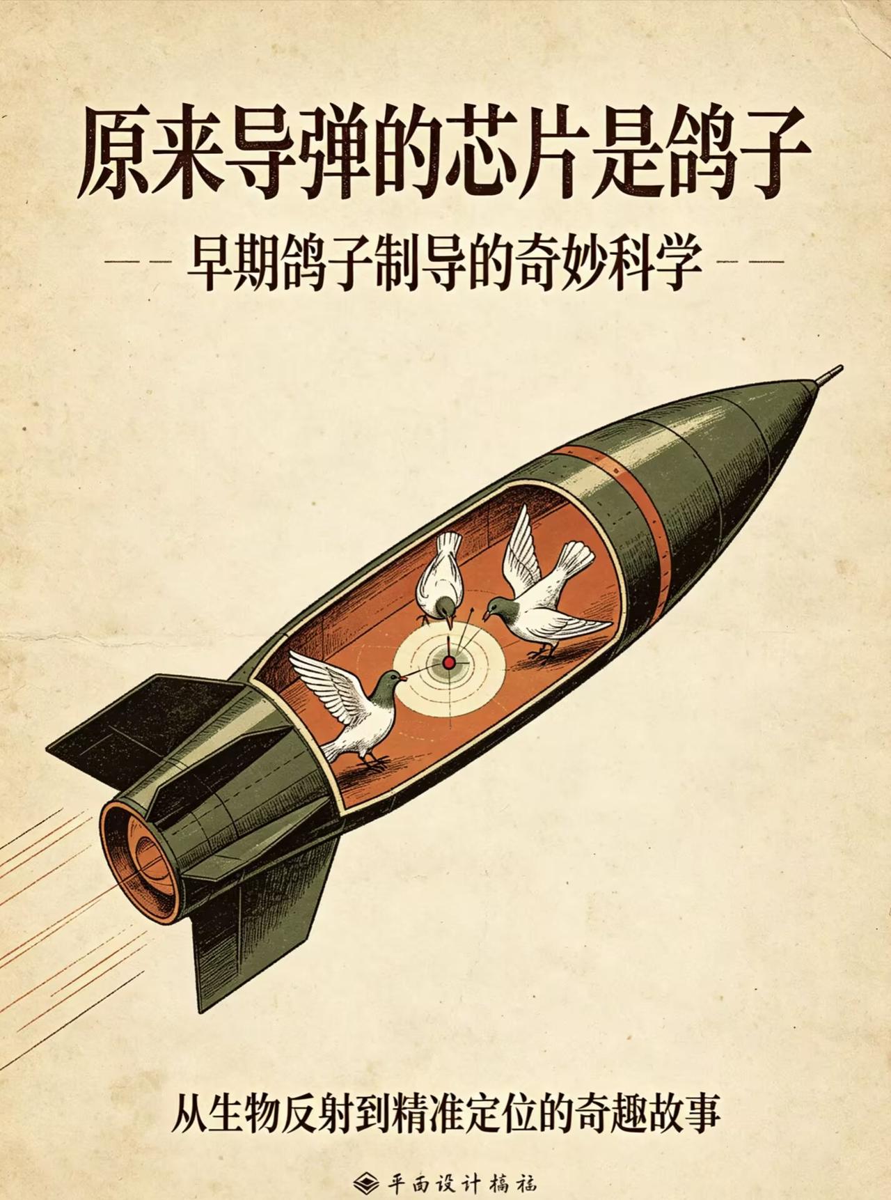 你敢相信吗？古早时期导弹没有芯片，竟然是靠三只活的鸽子精确定位制导轰炸的！
  