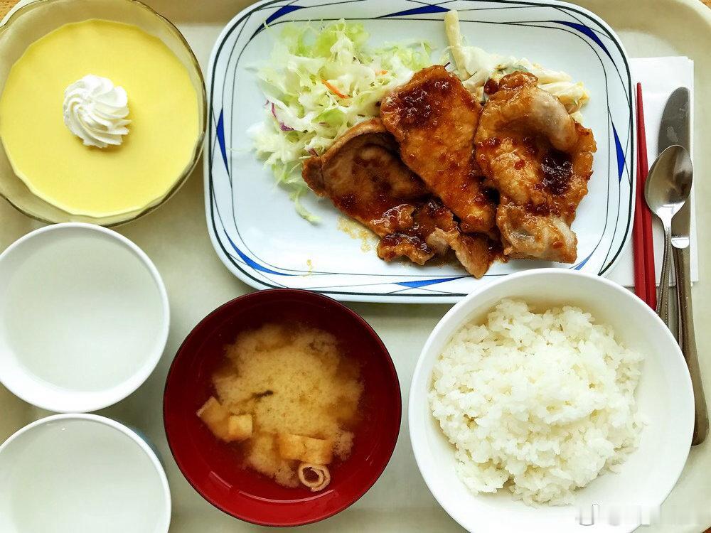 【搬运】2018年07月30日午餐生姜烧套餐vs鯖鱼味增煮套餐vs芒果布丁vs南