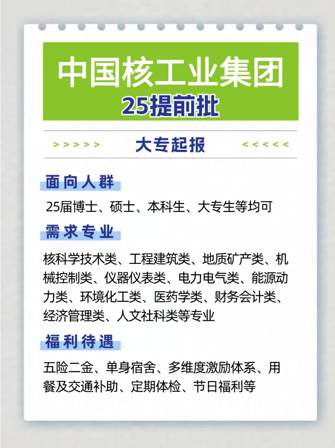 25提前批！中国核工业集团校招！