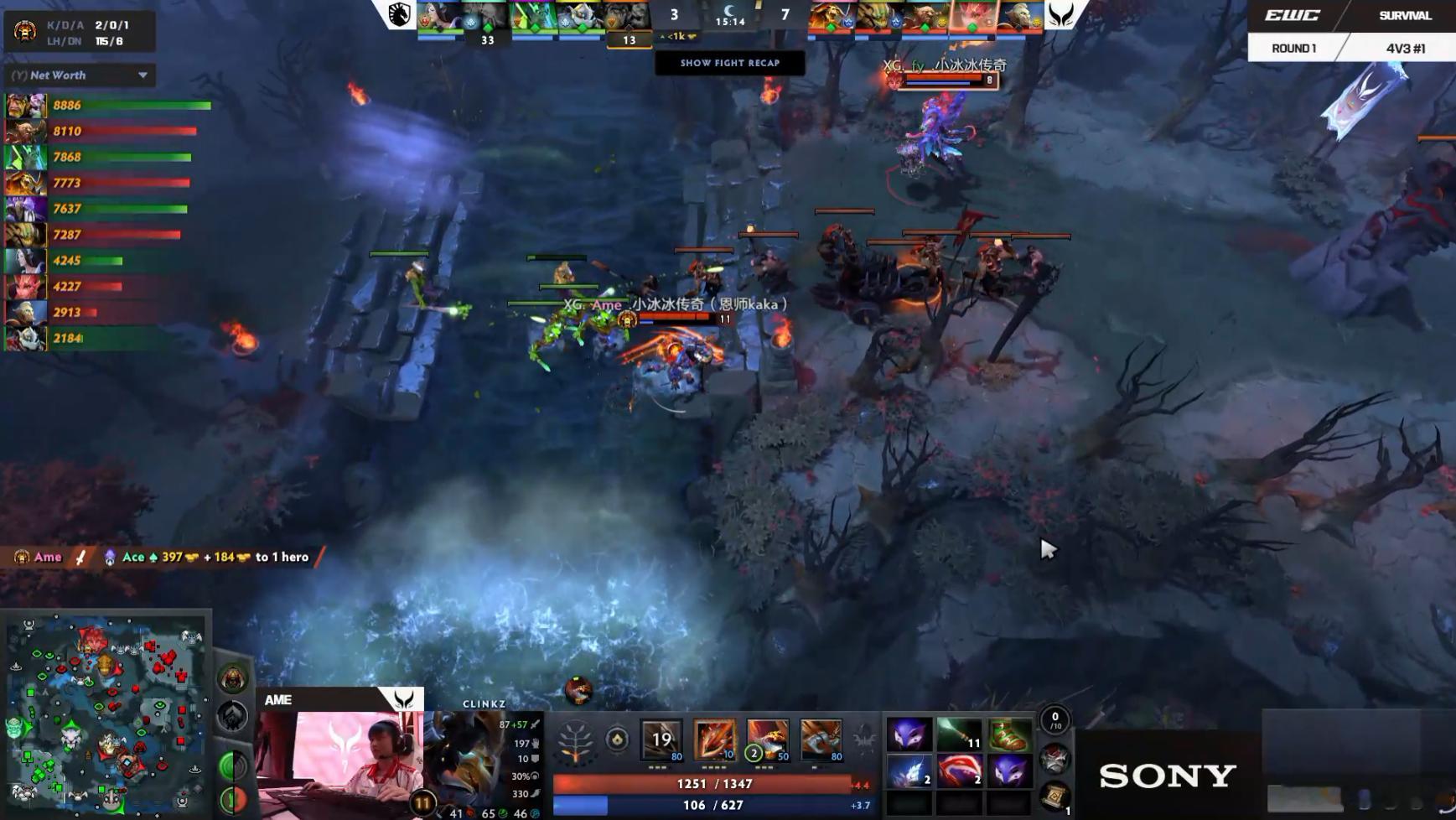 DOTA2 2026年EWC（石油杯）突围赛第一轮液体对阵XG战队BO3第二局，
